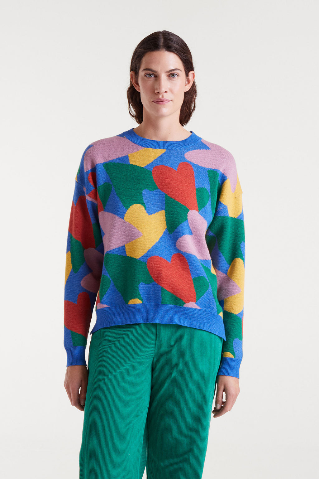 Colorful Heart Print Jumper.