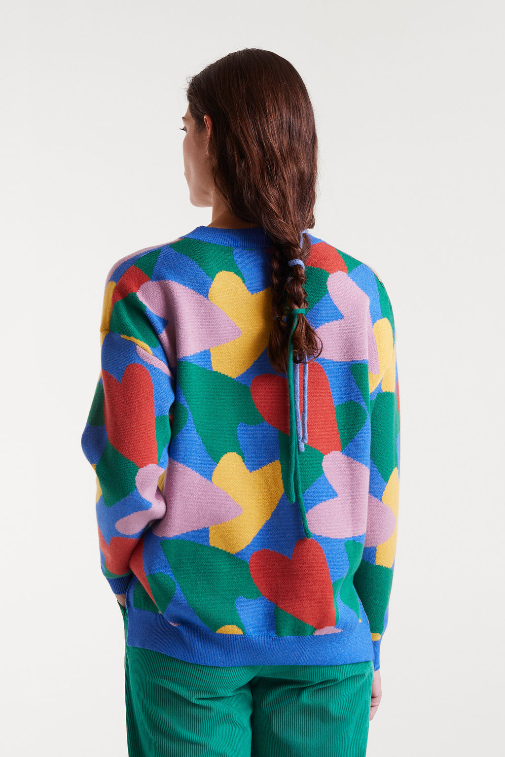 Colorful Heart Print Jumper.