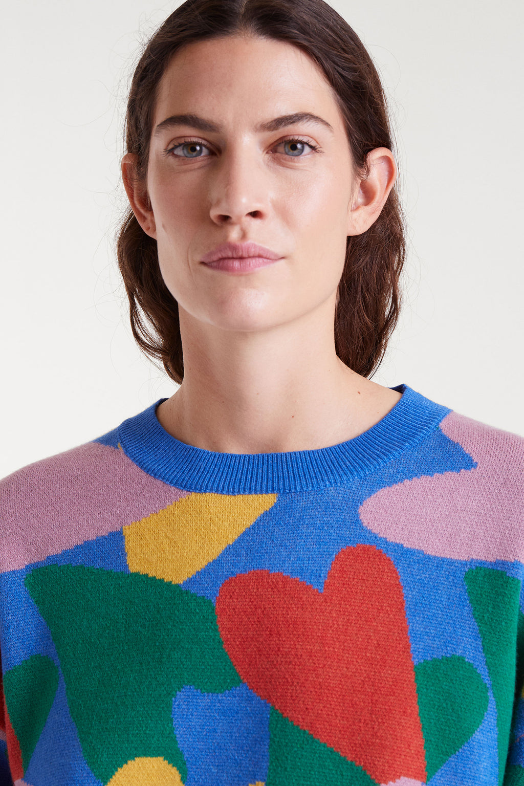 Colorful Heart Print Jumper.