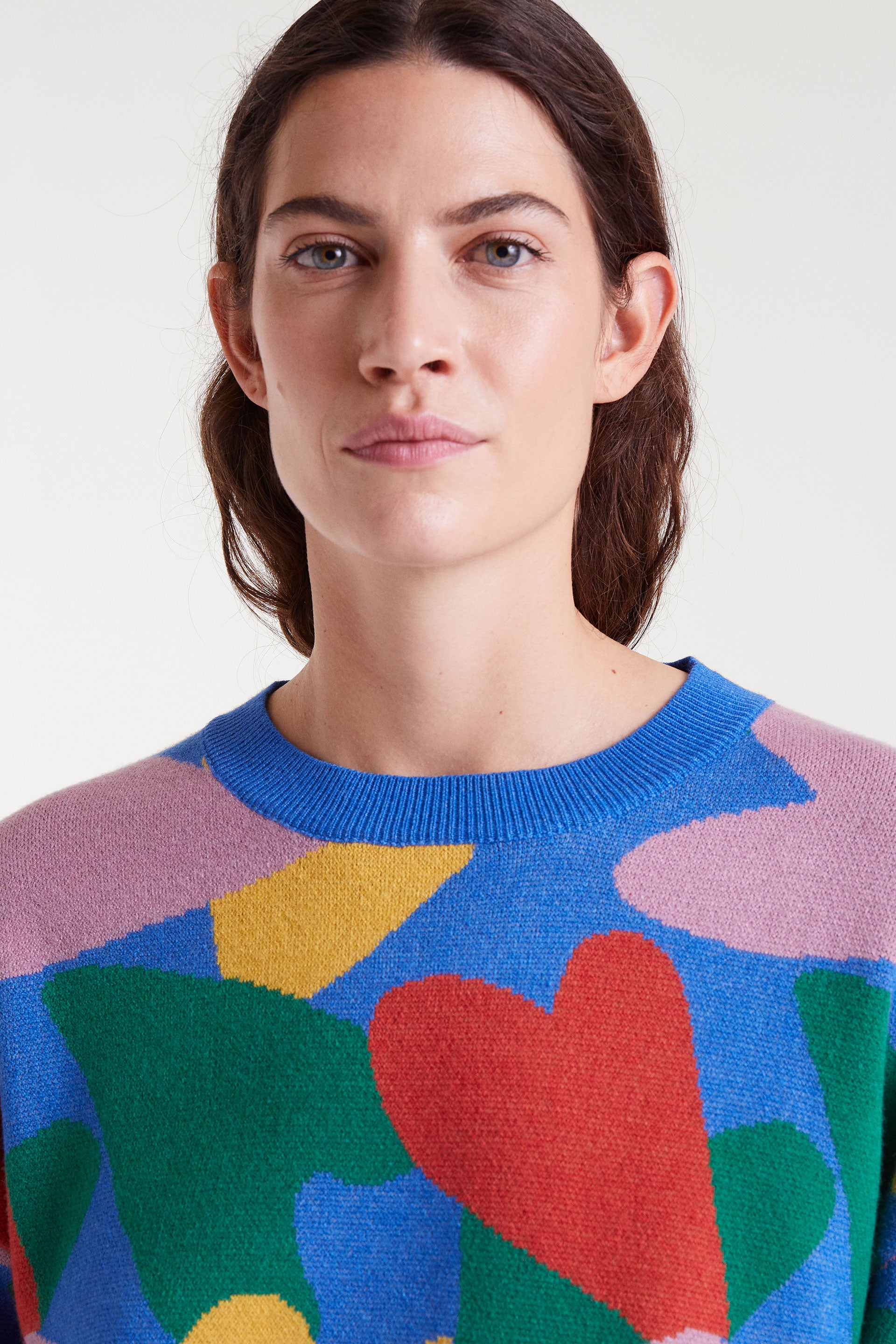 Colorful Heart Print Jumper.