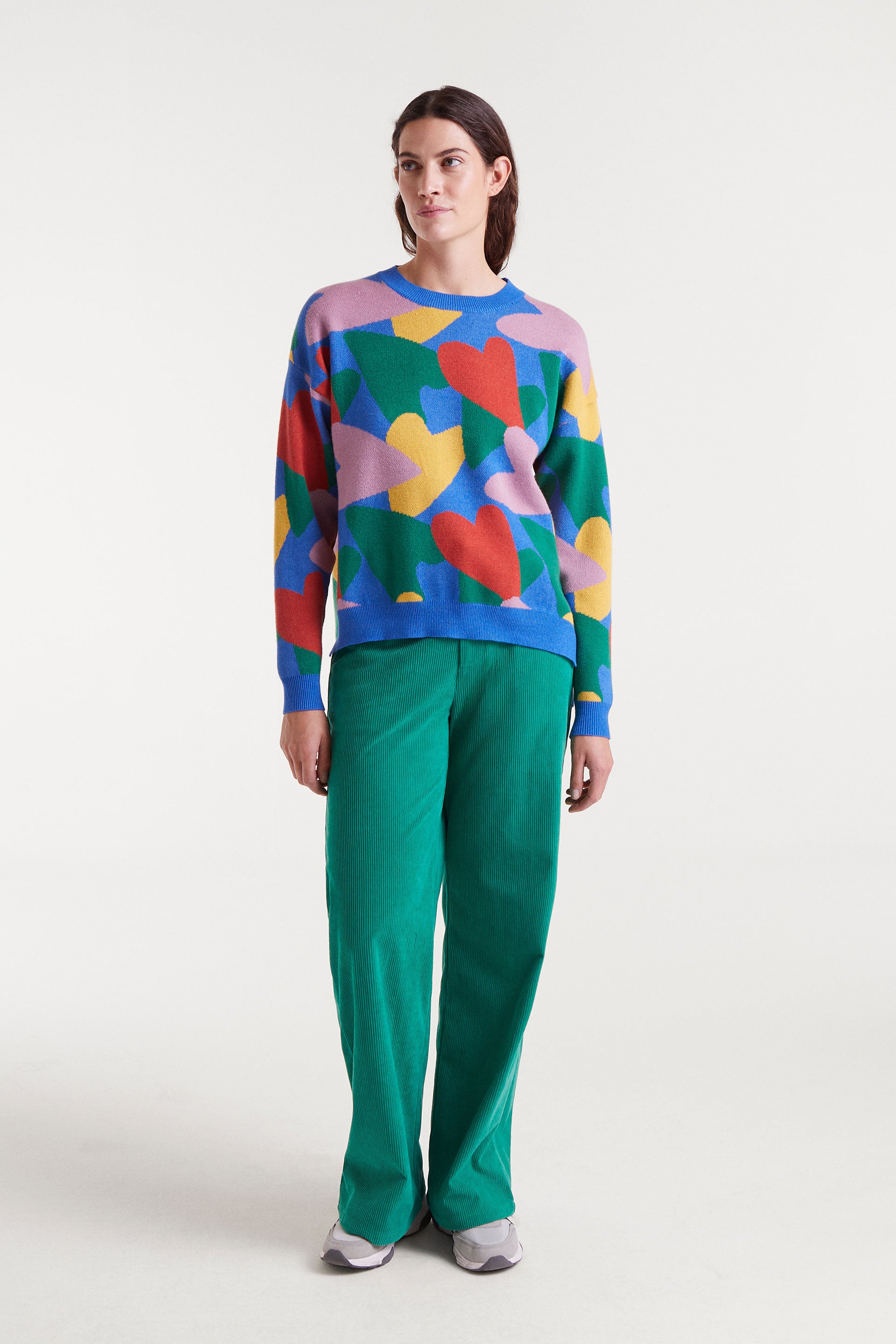 Colorful Heart Print Jumper.