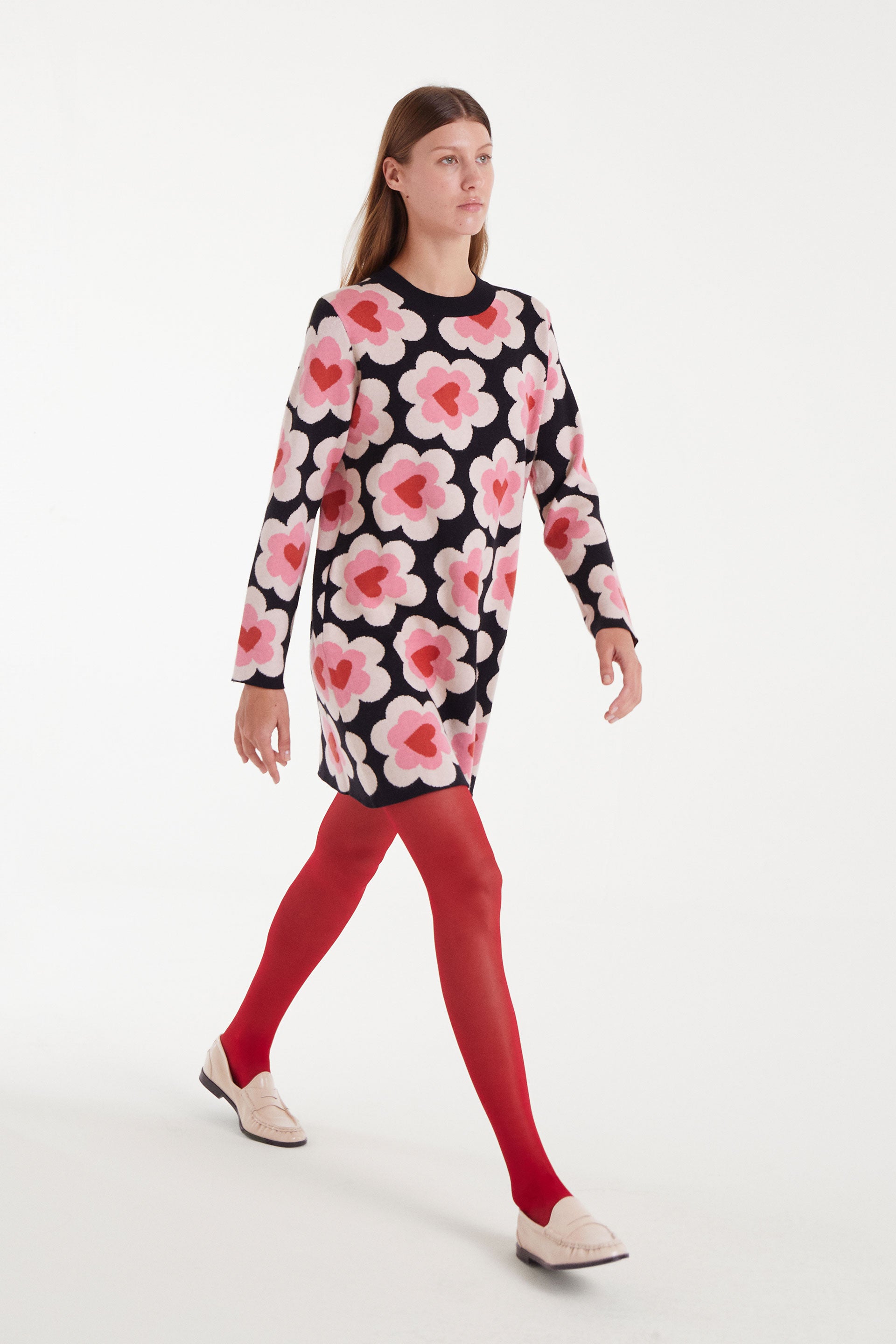 Short Jacquard Knit Dress.