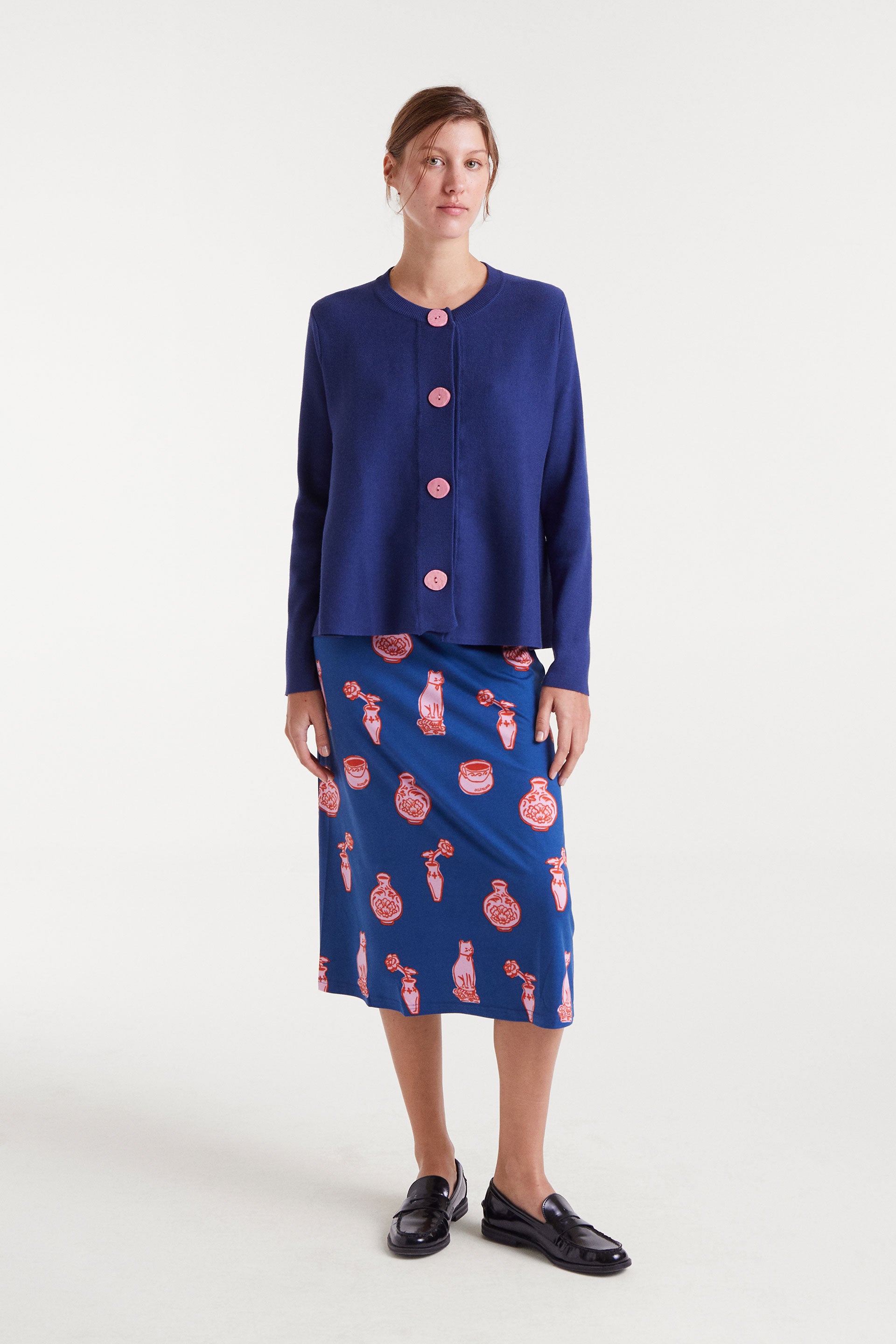 Pink Buttons Cardigan.