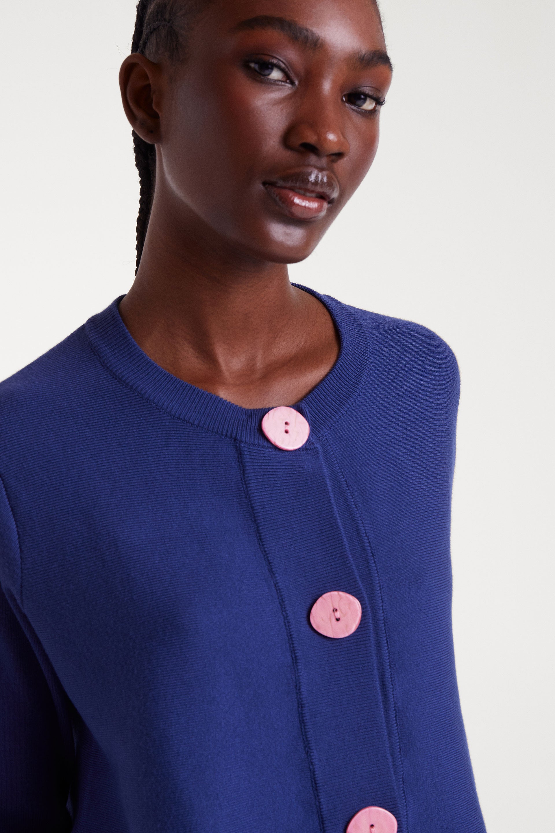 Pink Buttons Cardigan.