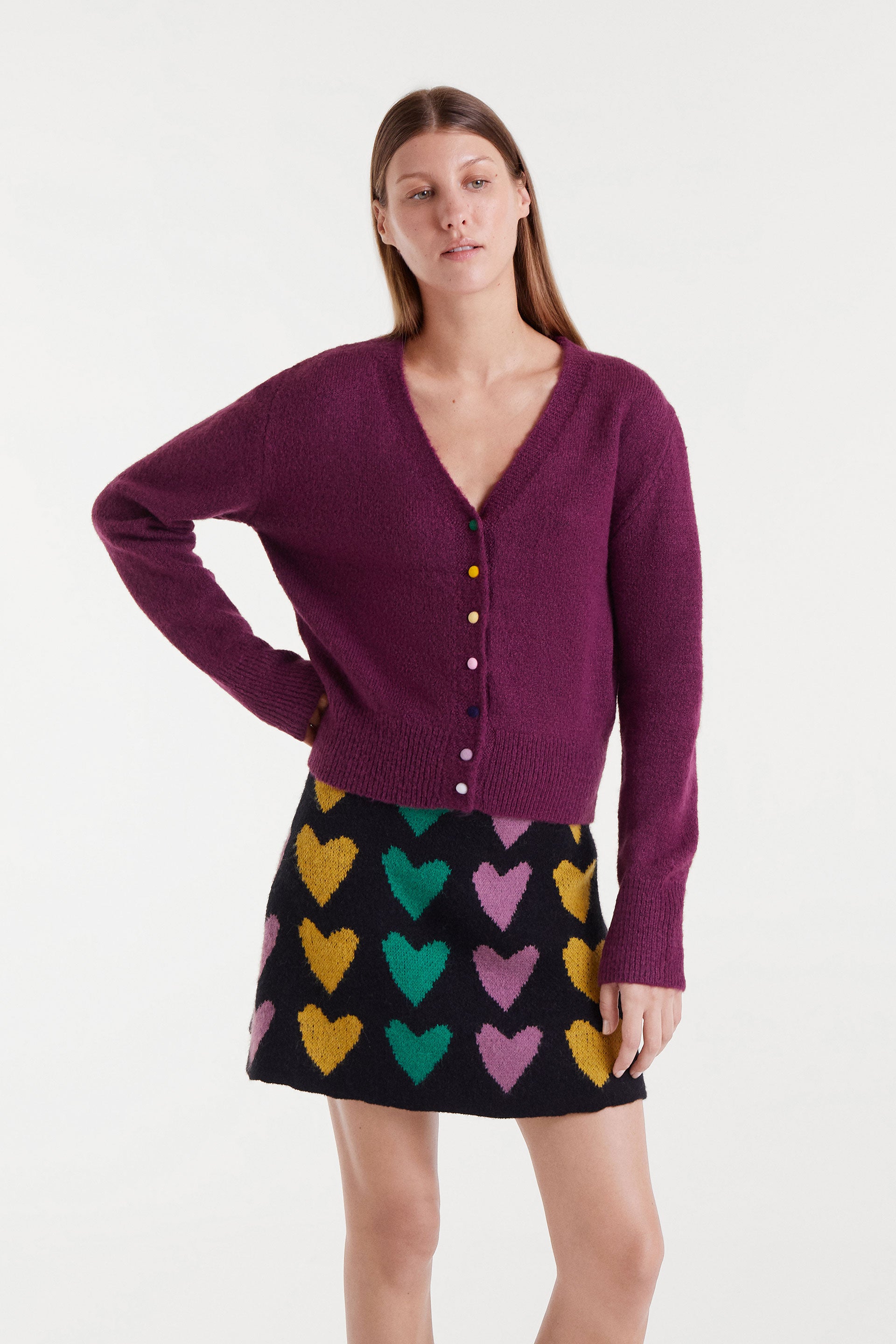 V-Neck Aubergine Jumper.