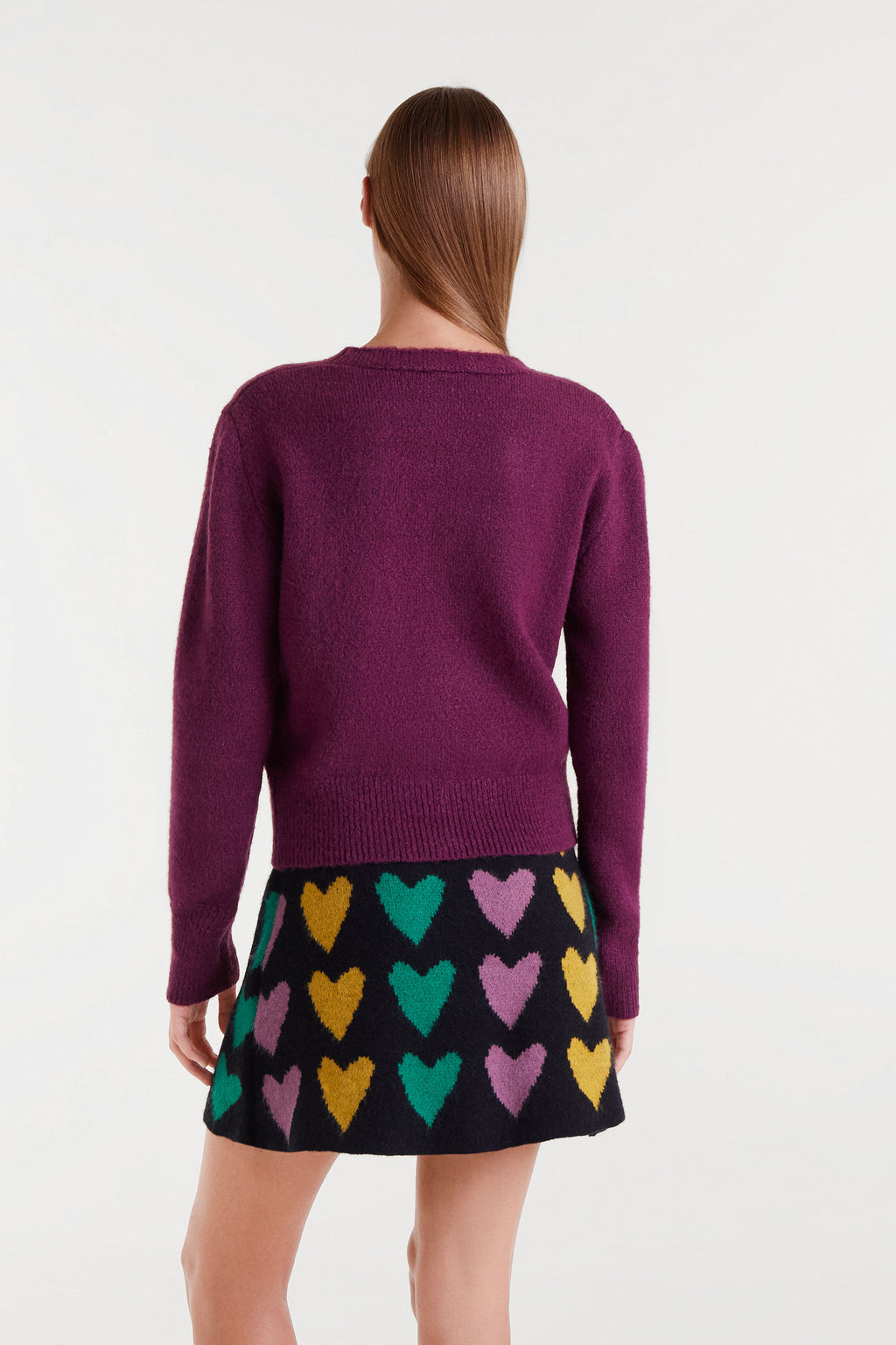 V-Neck Aubergine Jumper.