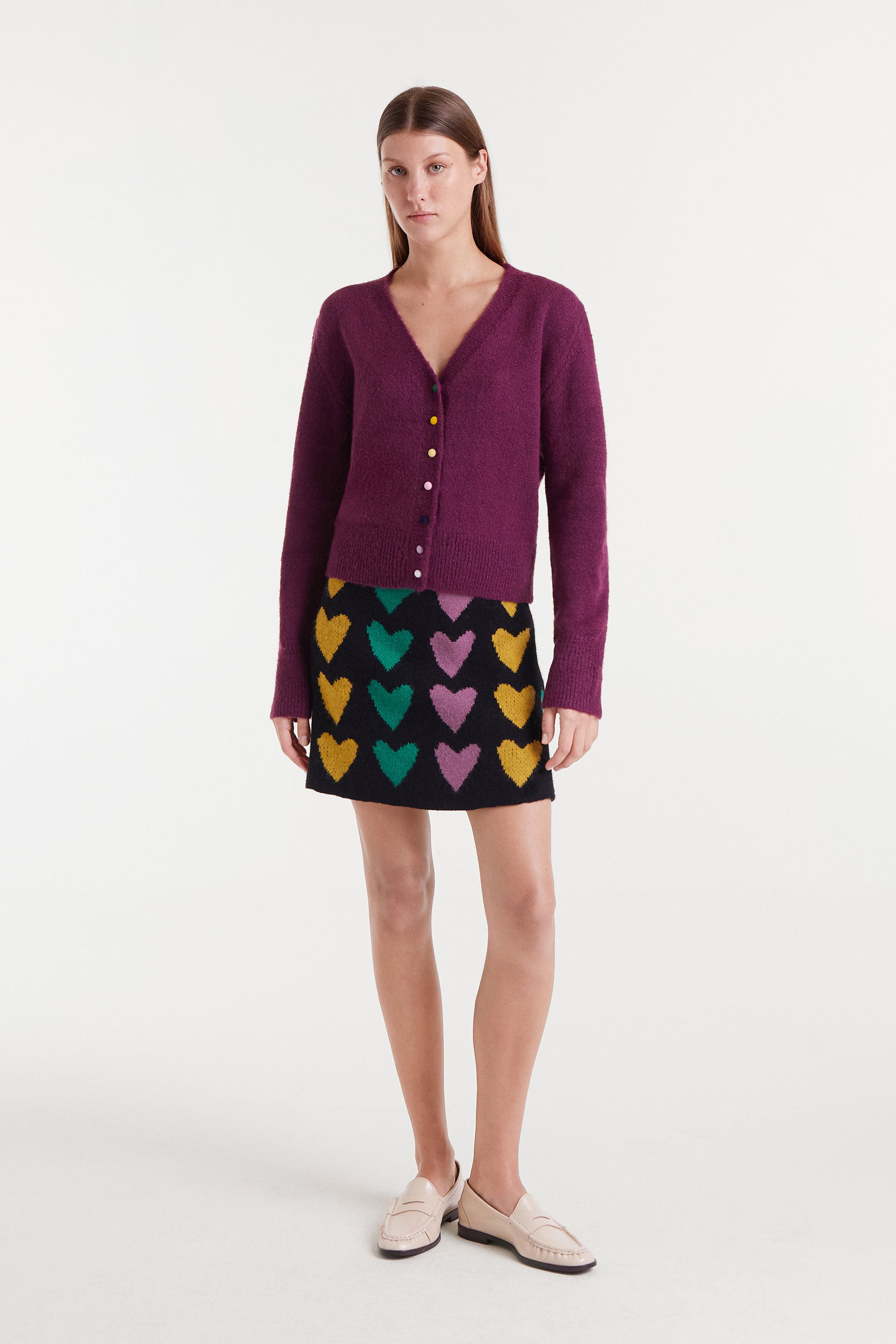 V-Neck Aubergine Jumper.