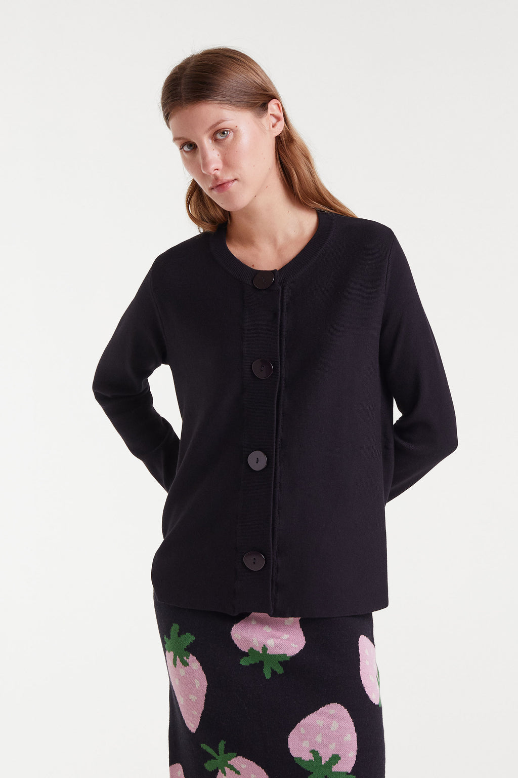 Black Buttoned Jumper.