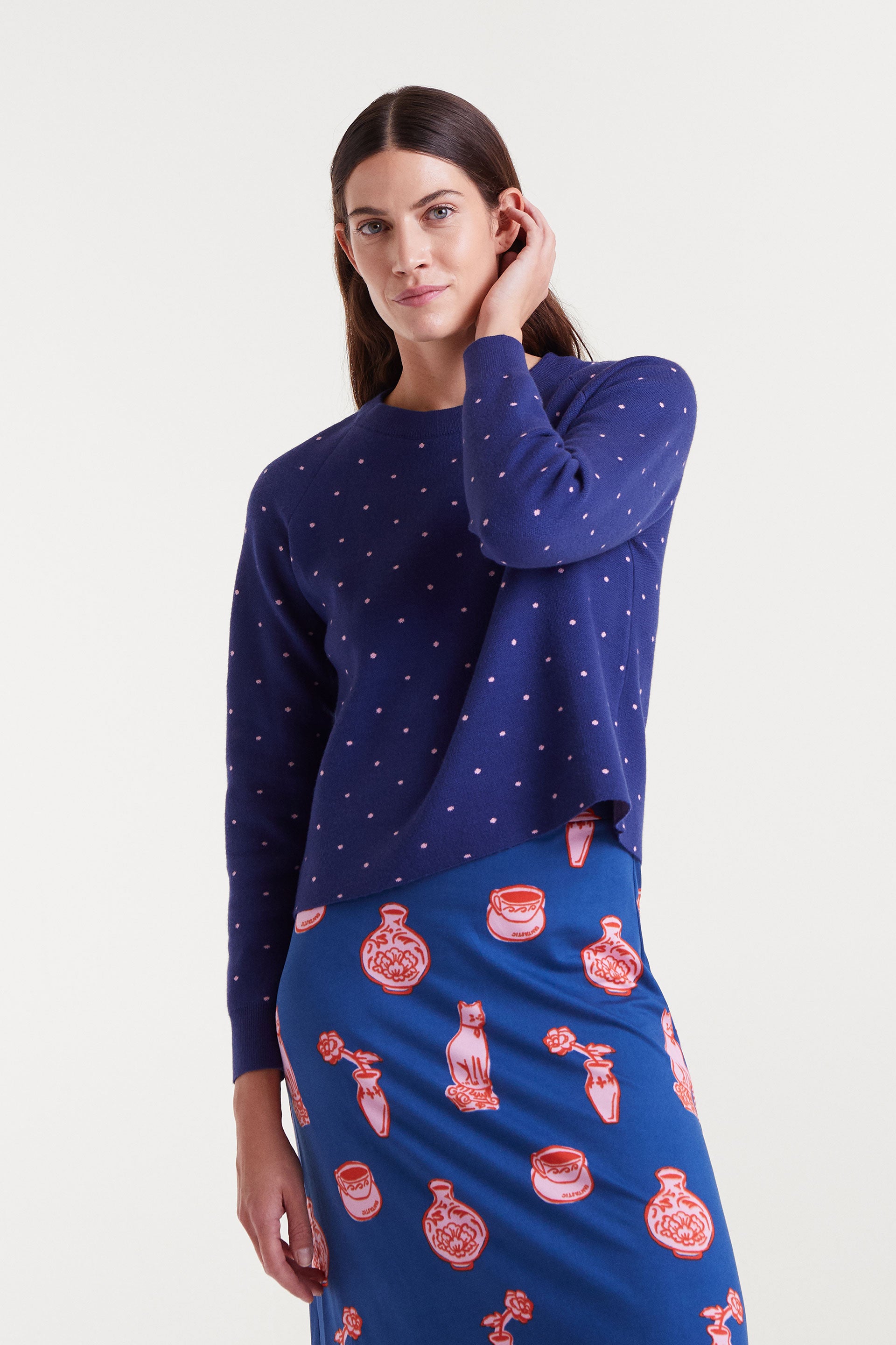 Navy Blue Knitted Jumper.