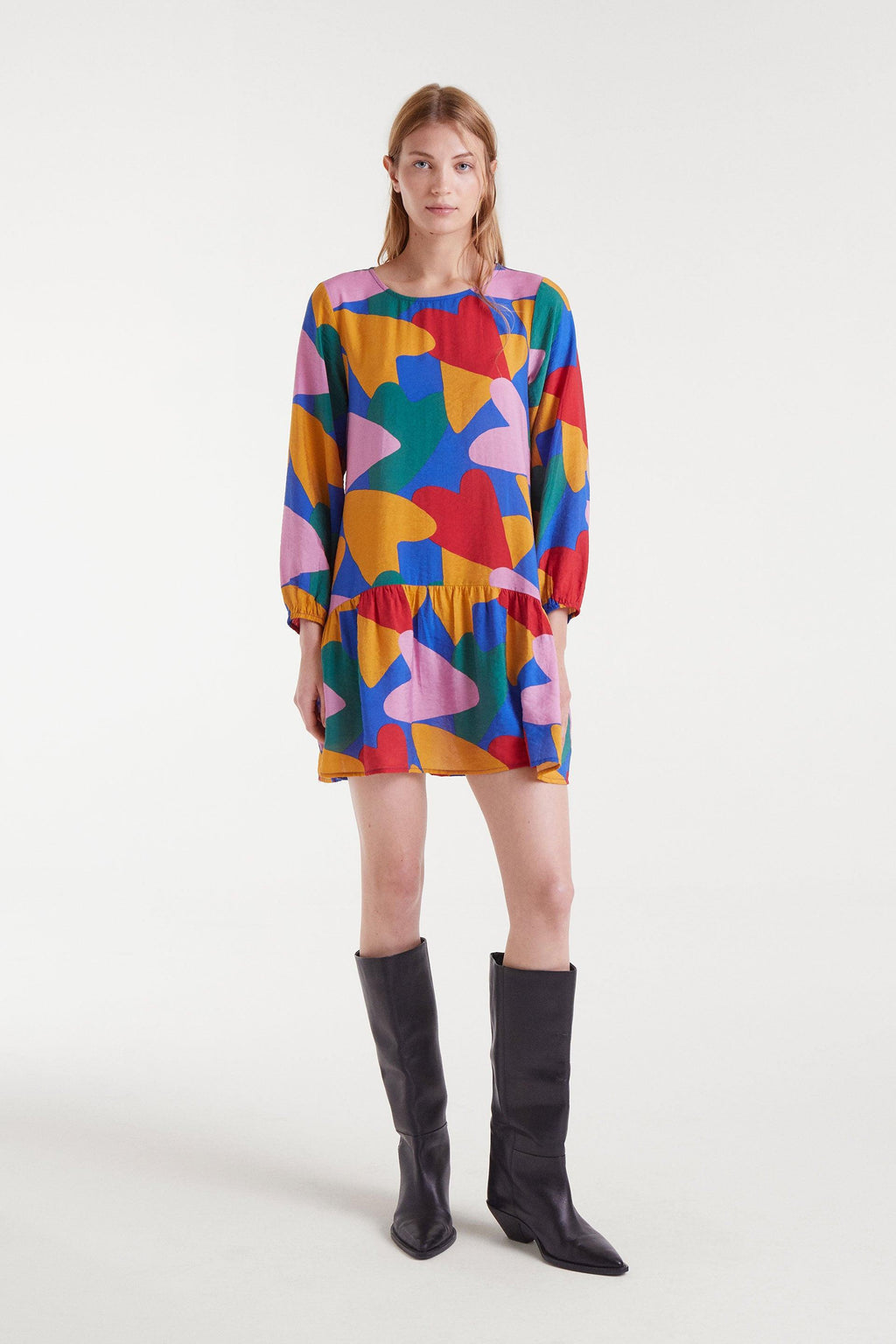 Heart Pattern Mini Dress
