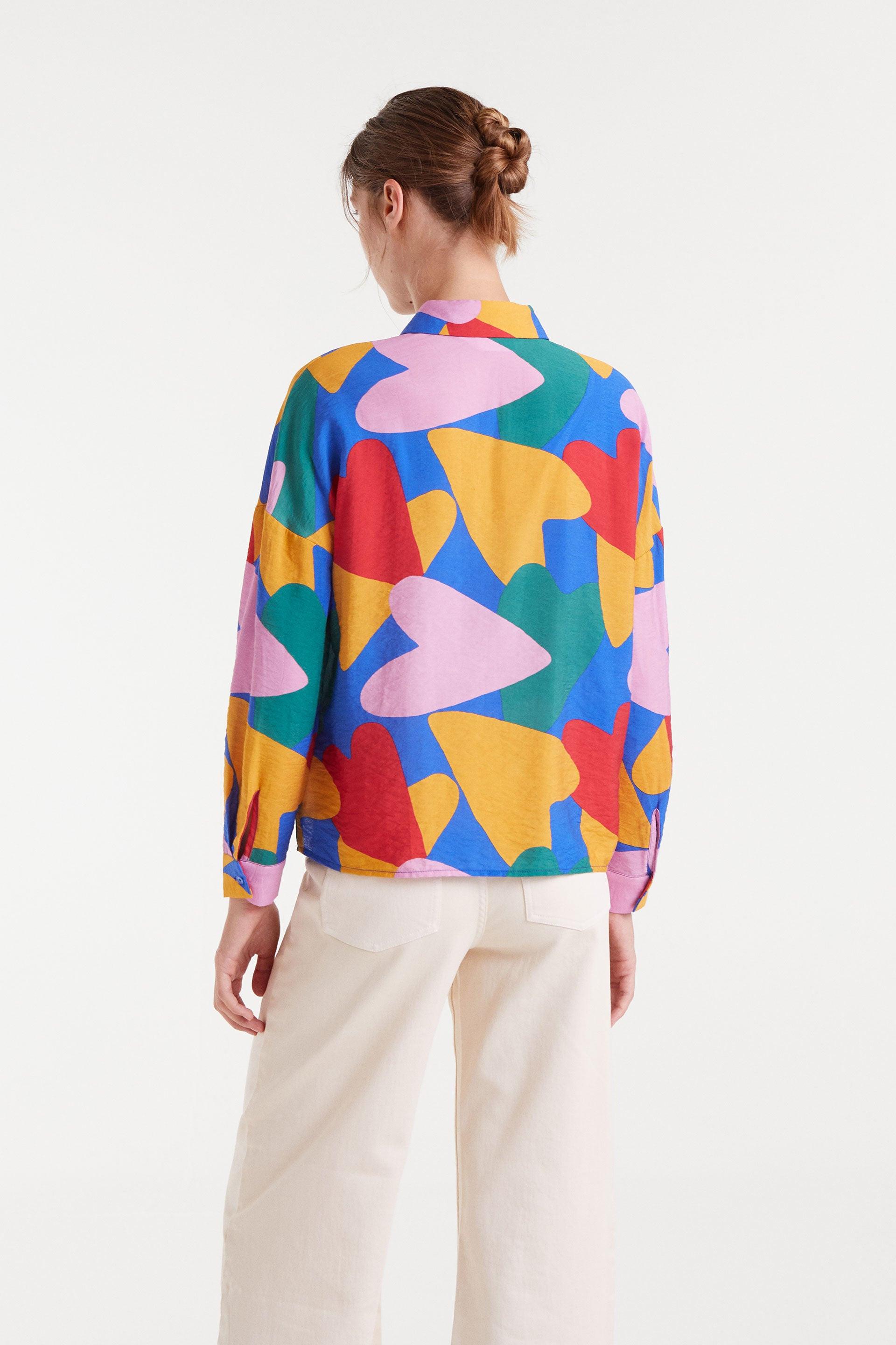 Heart Pattern Long Sleeve Shirt
