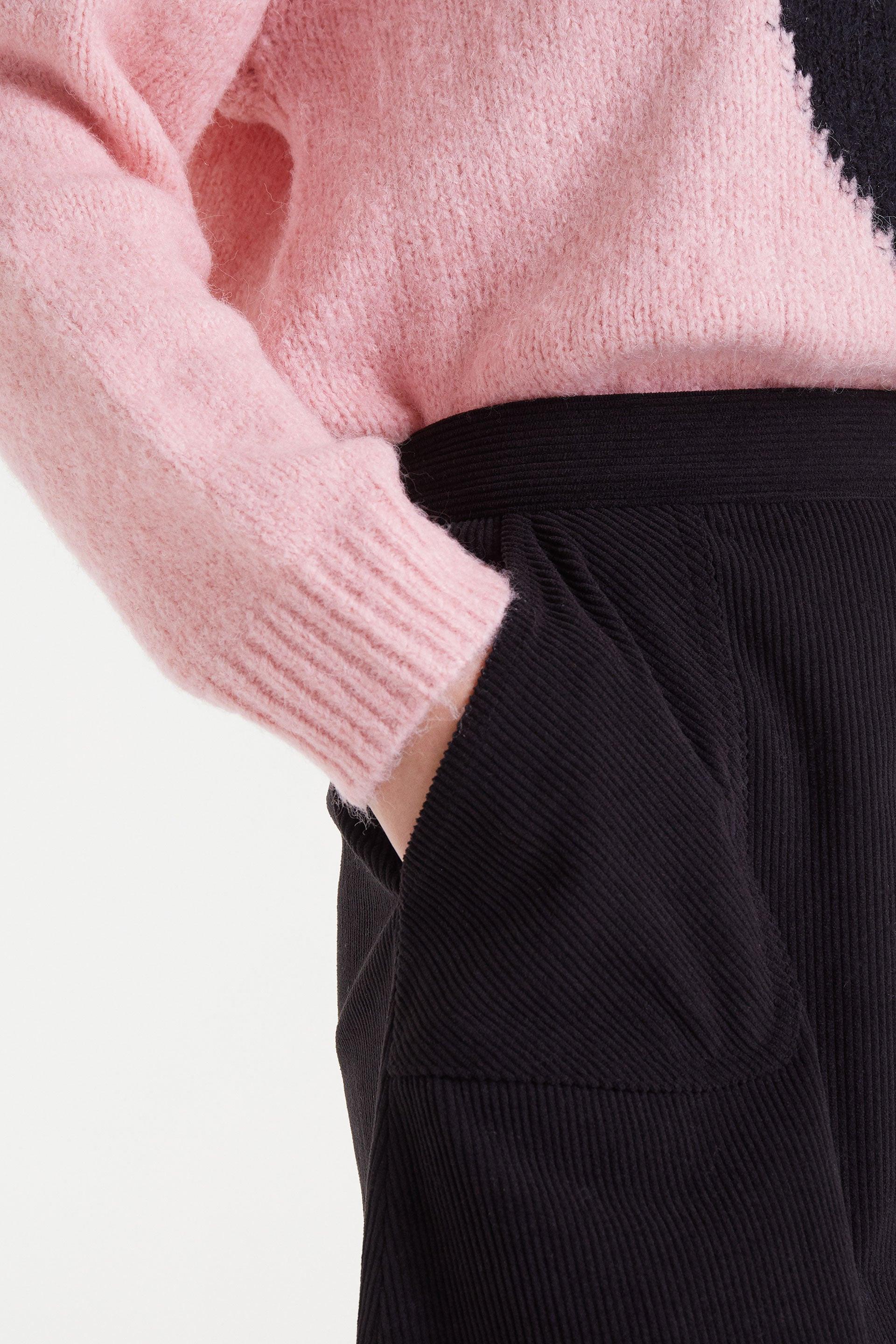 Black Corduroy Mini Skirt