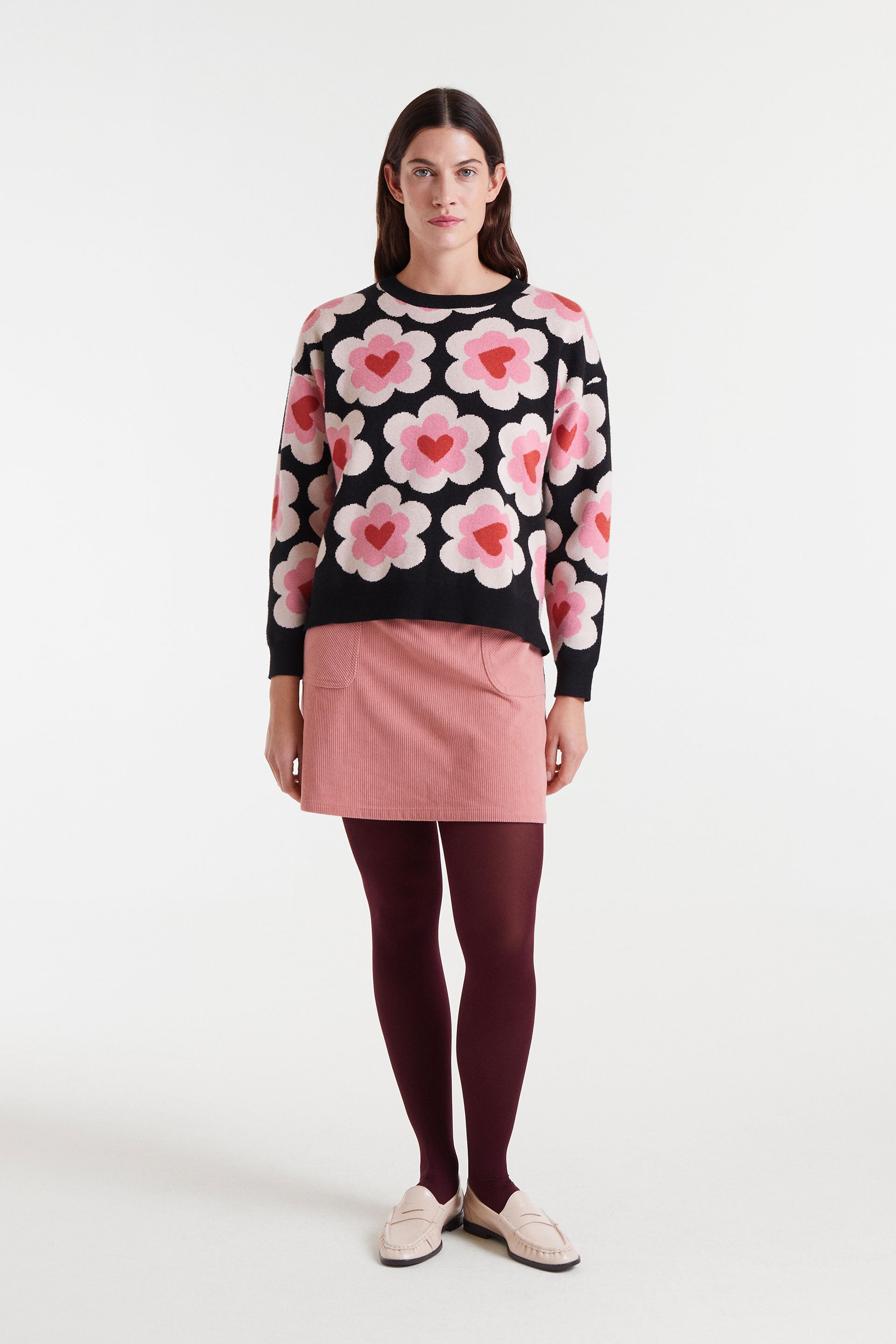Dusted Pink Corduroy Mini Skirt