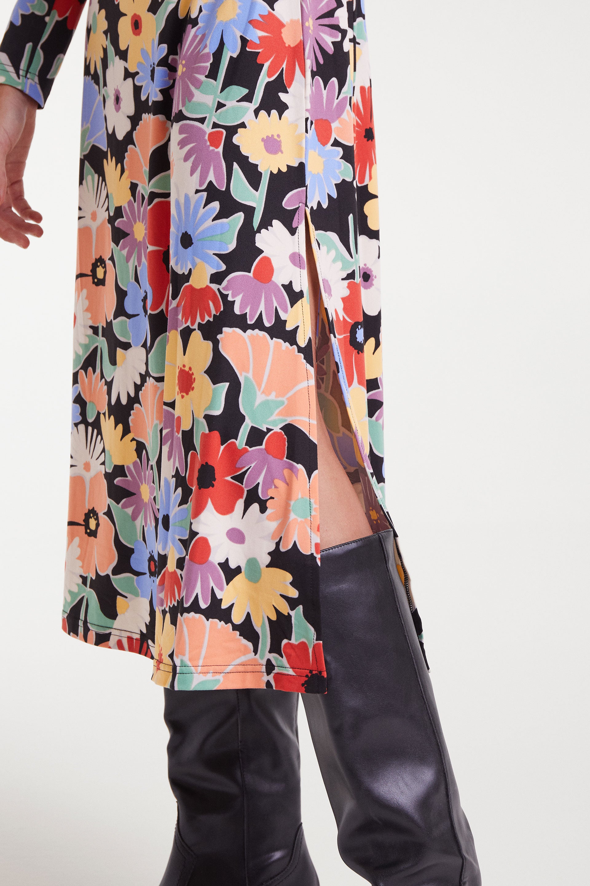 Long Sleeve Strechy Floral Dress