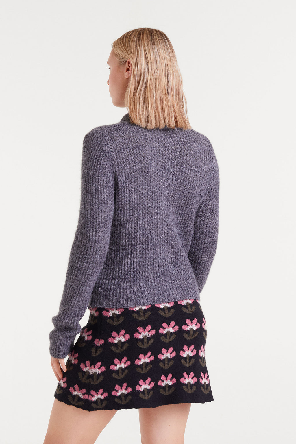 Gray Knit Cardigan