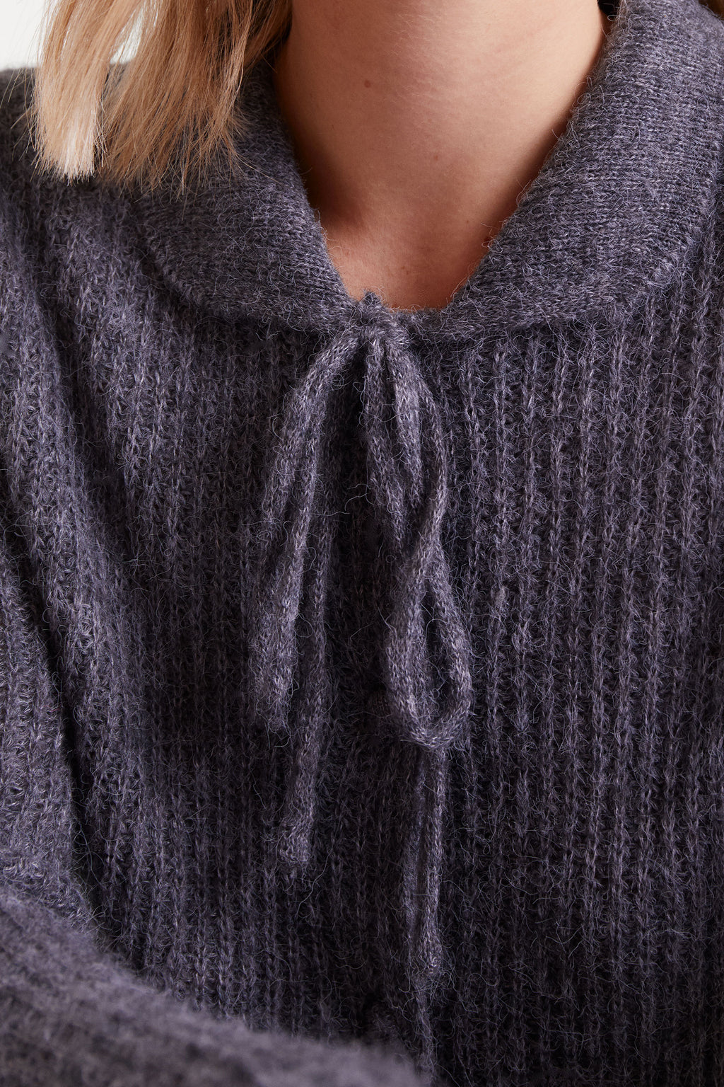 Gray Knit Cardigan