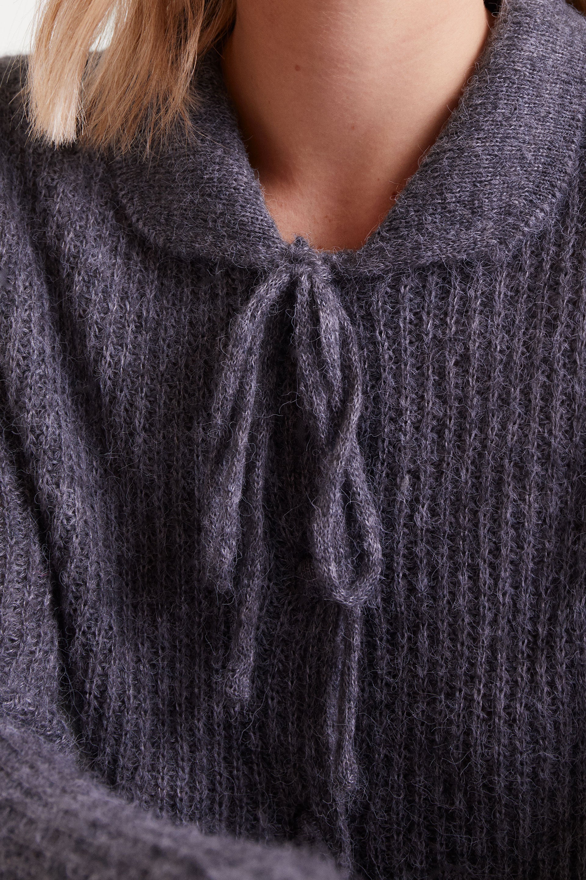 Gray Knit Cardigan