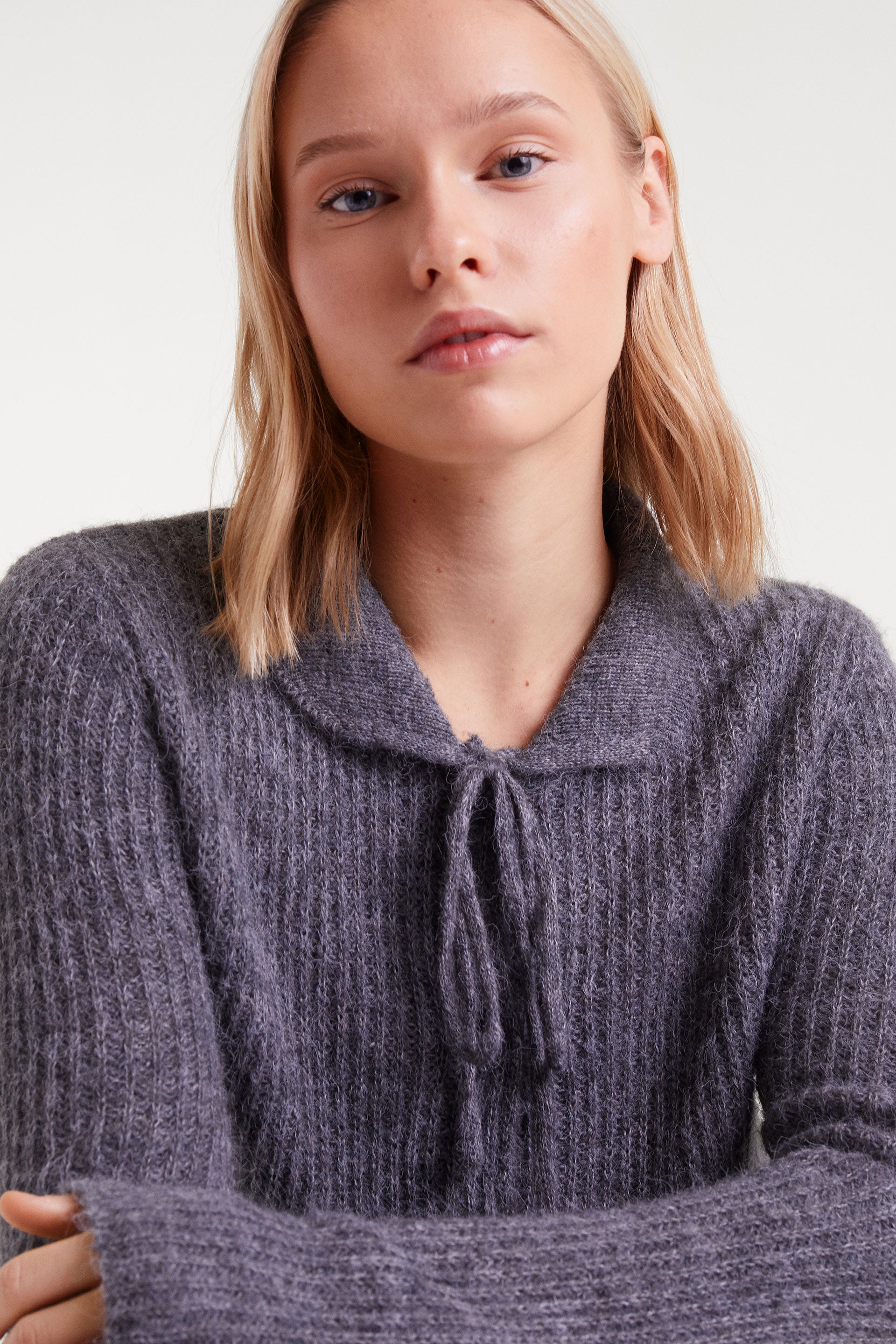 Gray Knit Cardigan