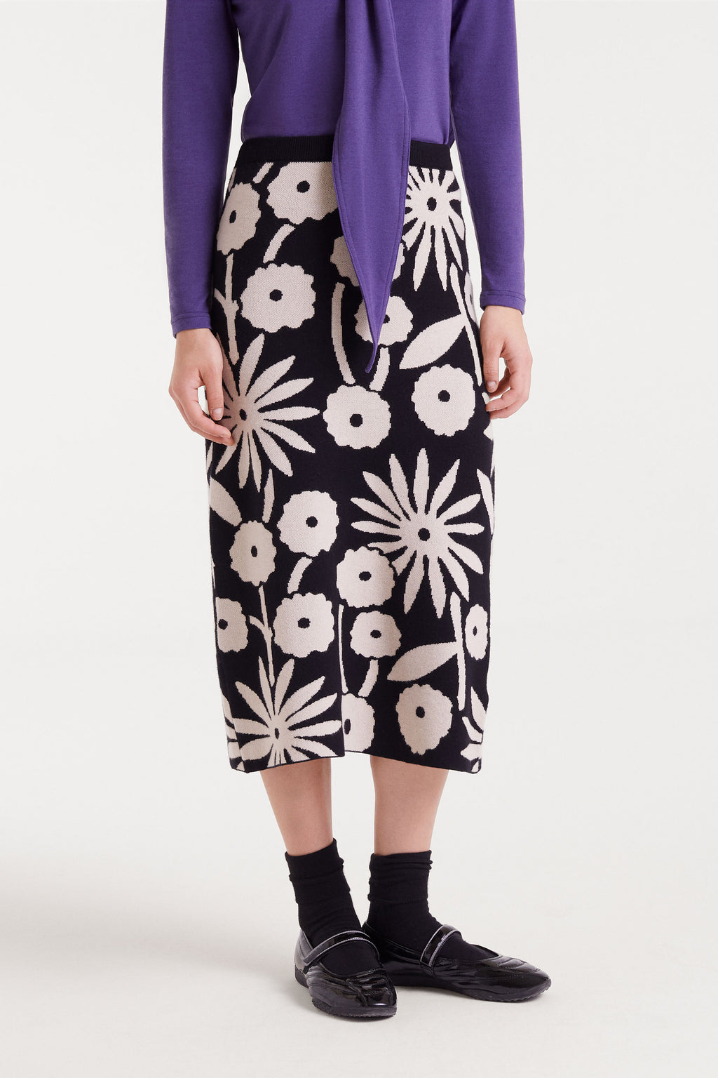 Midi Skirt with Tofu Print