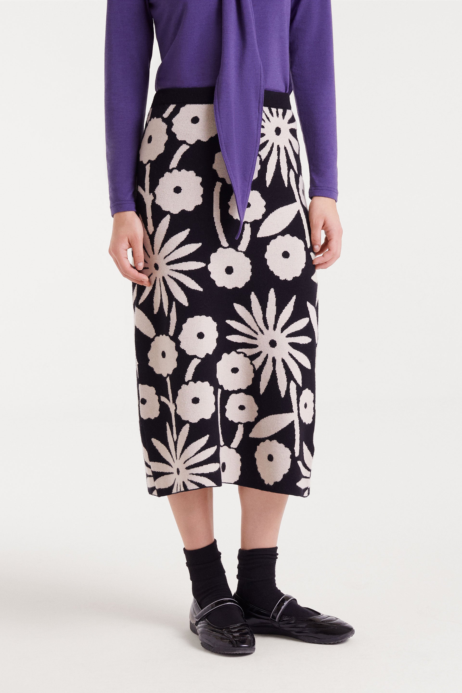 Midi Skirt with Tofu Print