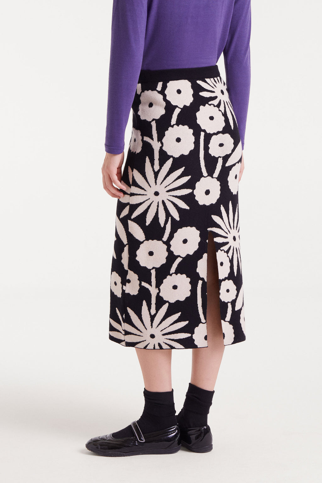 Midi Skirt with Tofu Print
