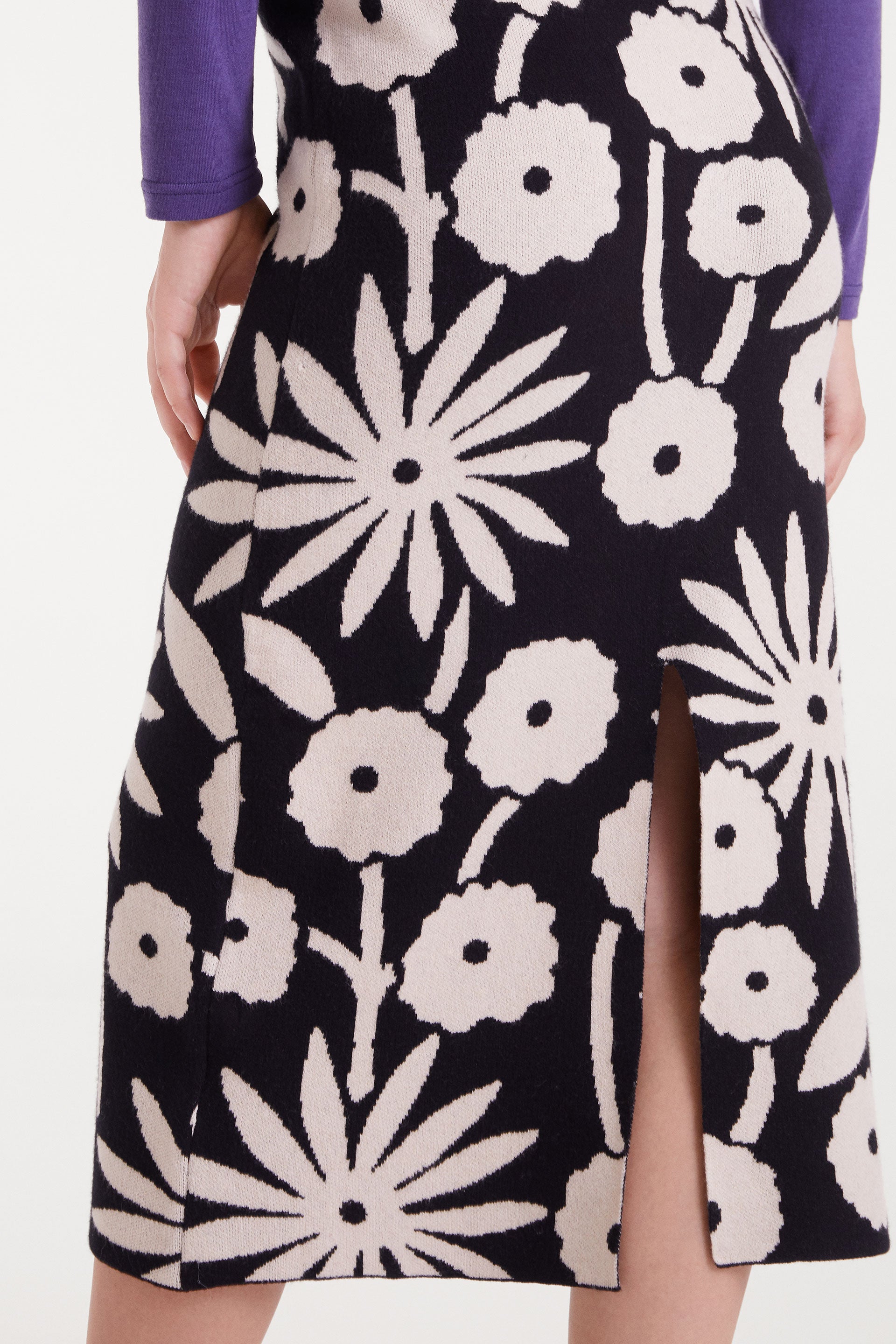 Midi Skirt with Tofu Print