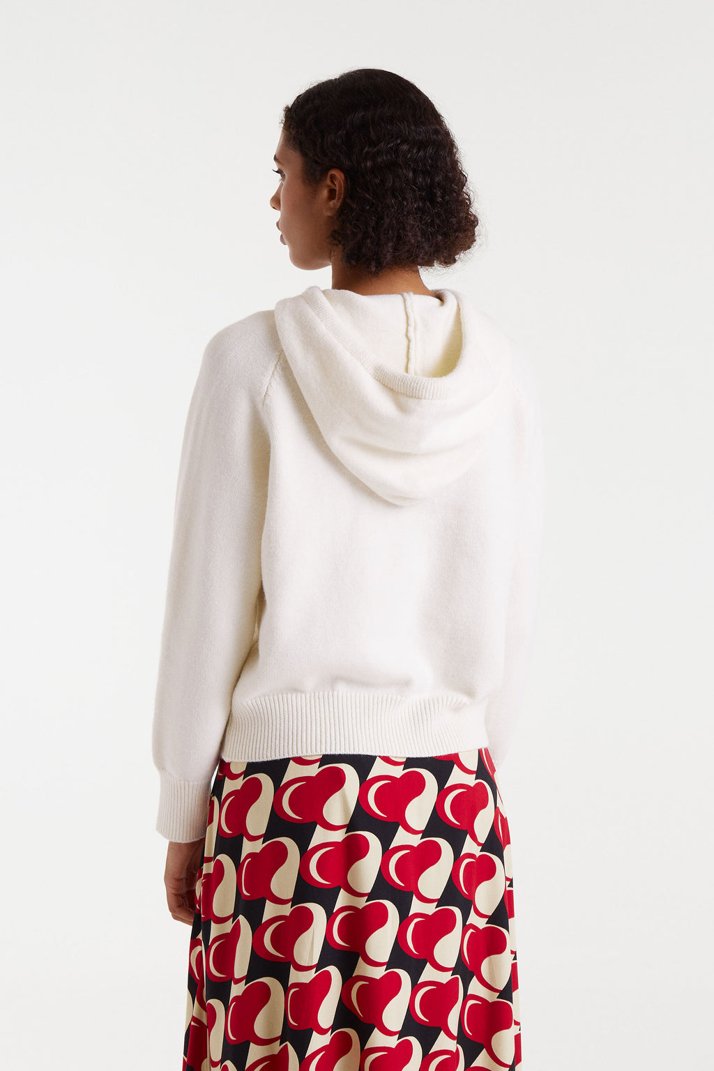 White Knit Hoodie