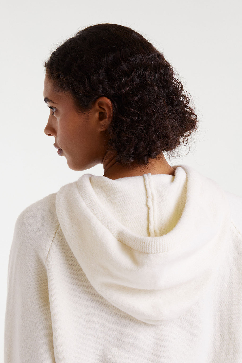 White Knit Hoodie