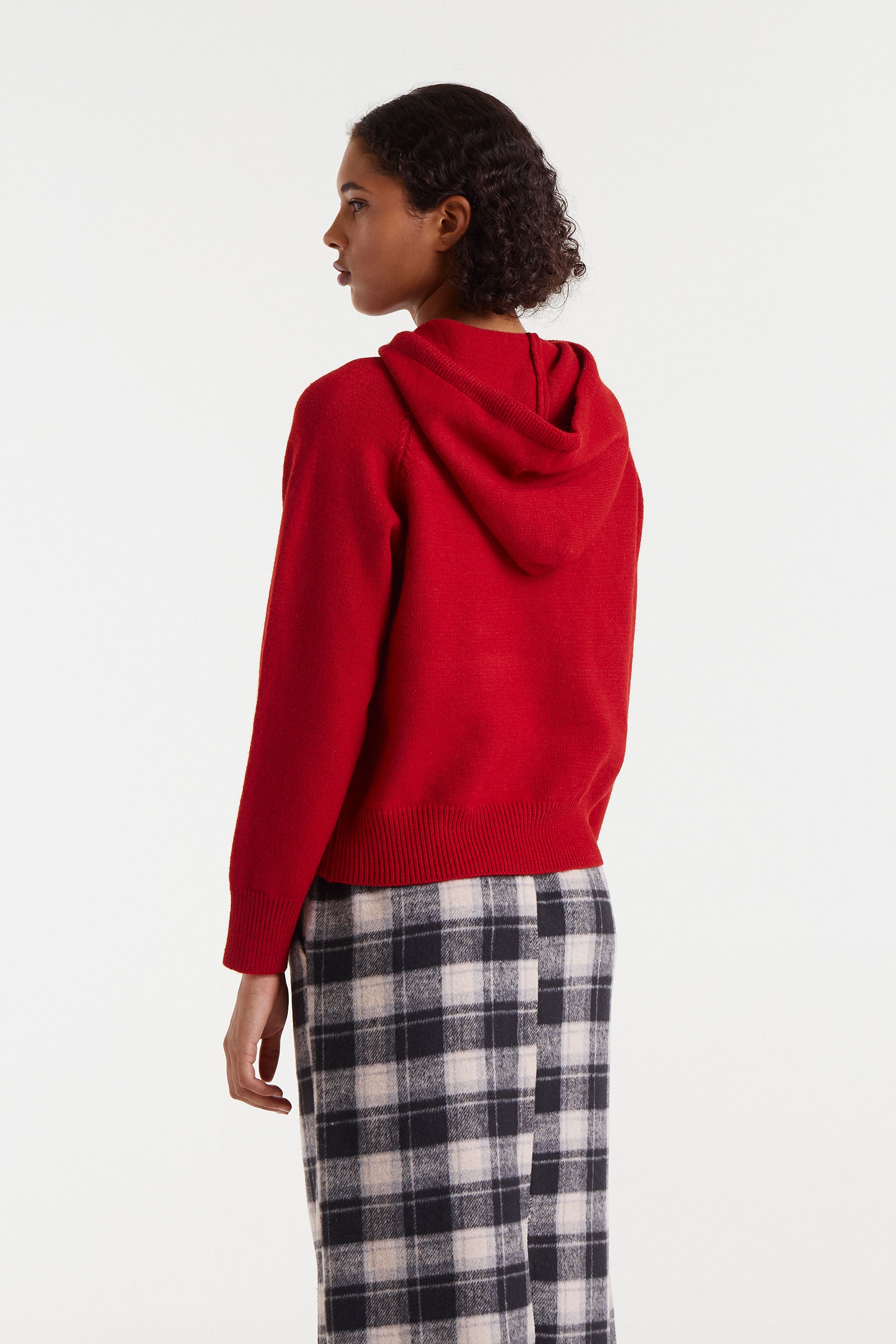 Red Knit Hoodie