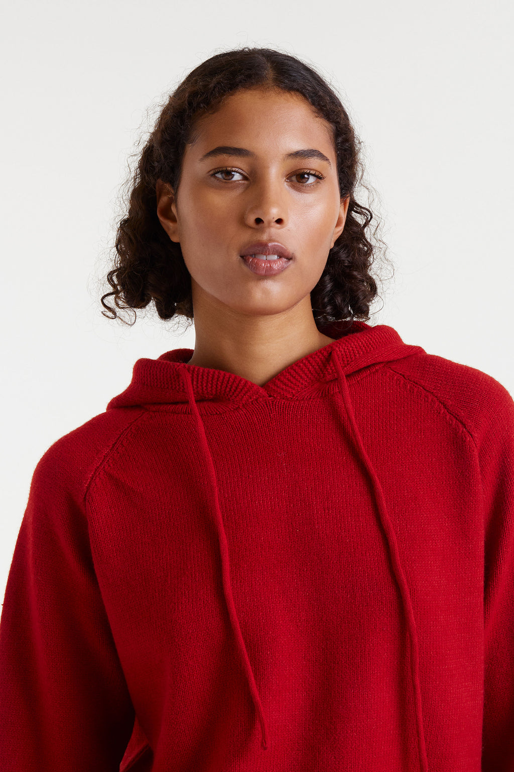 Red Knit Hoodie