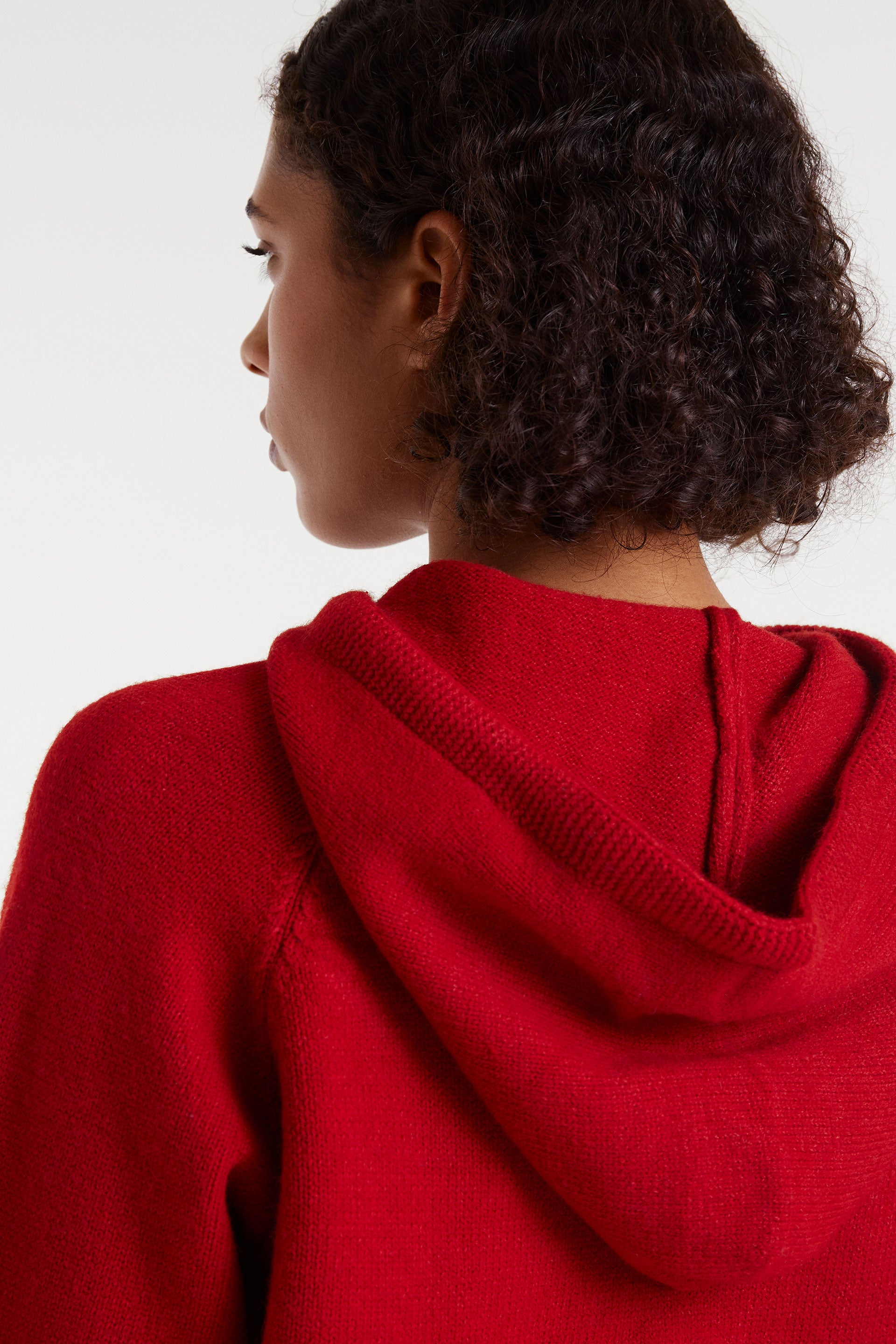 Red Knit Hoodie