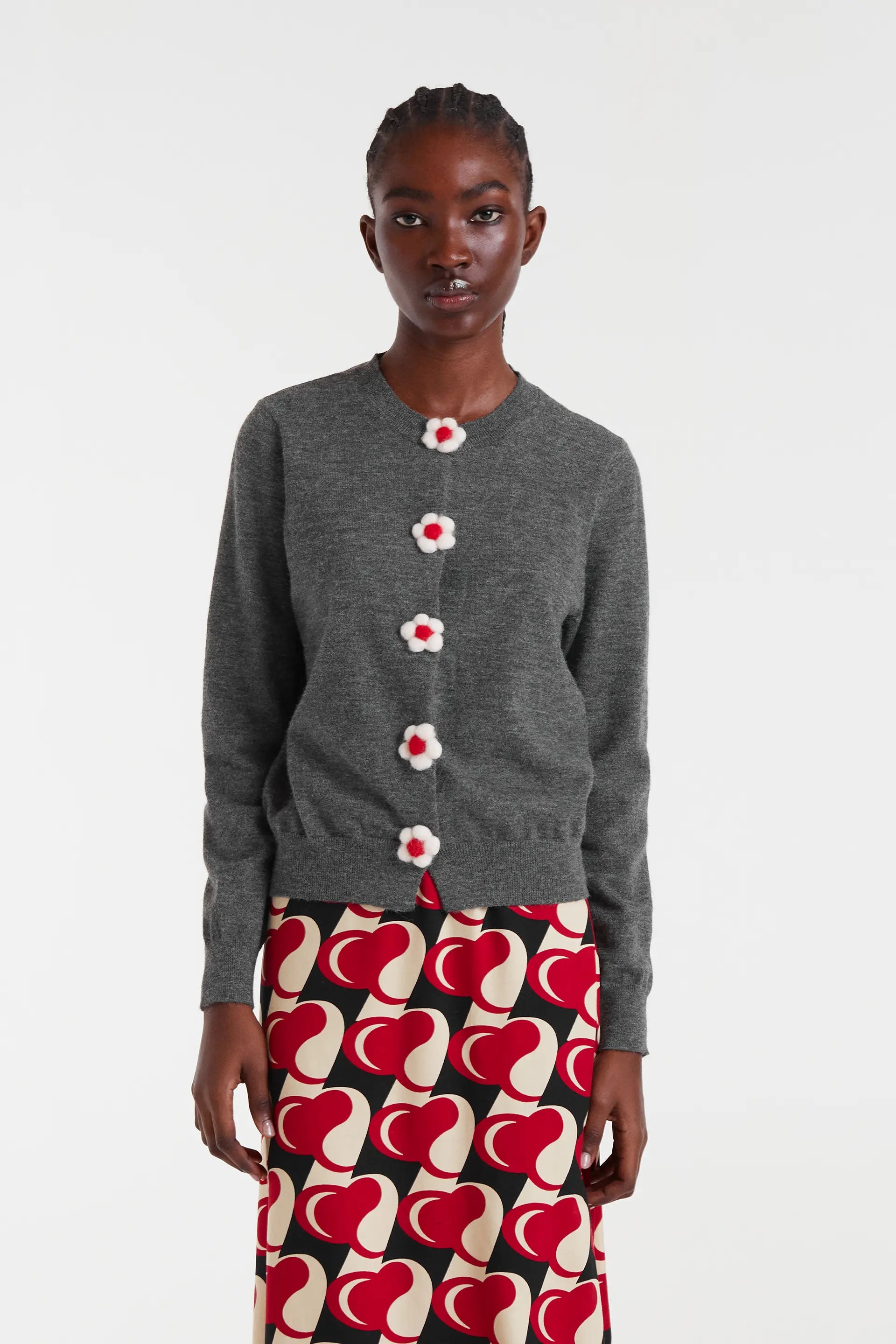 Flower Button Cardigan