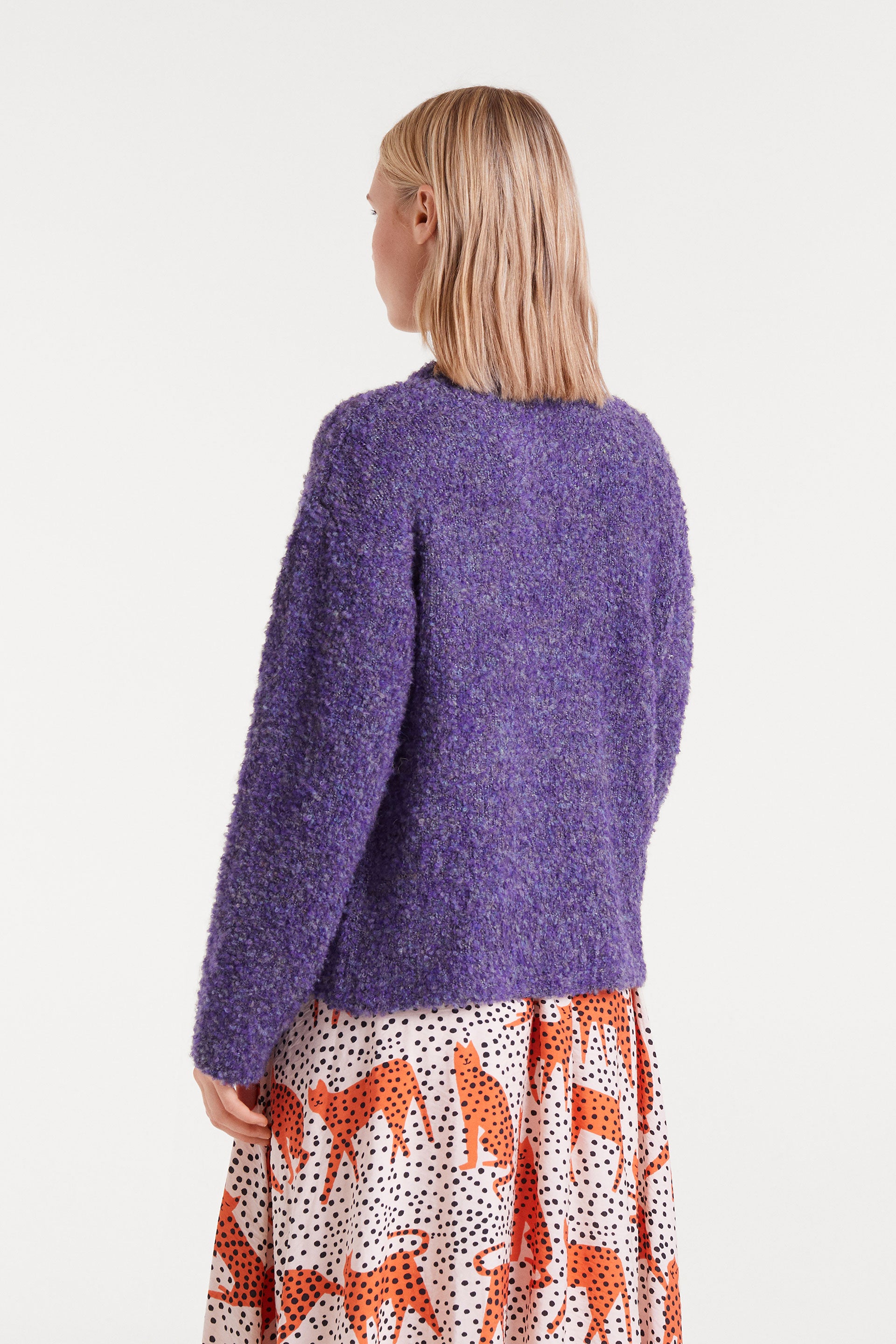 Textured Purple Knit Sweater