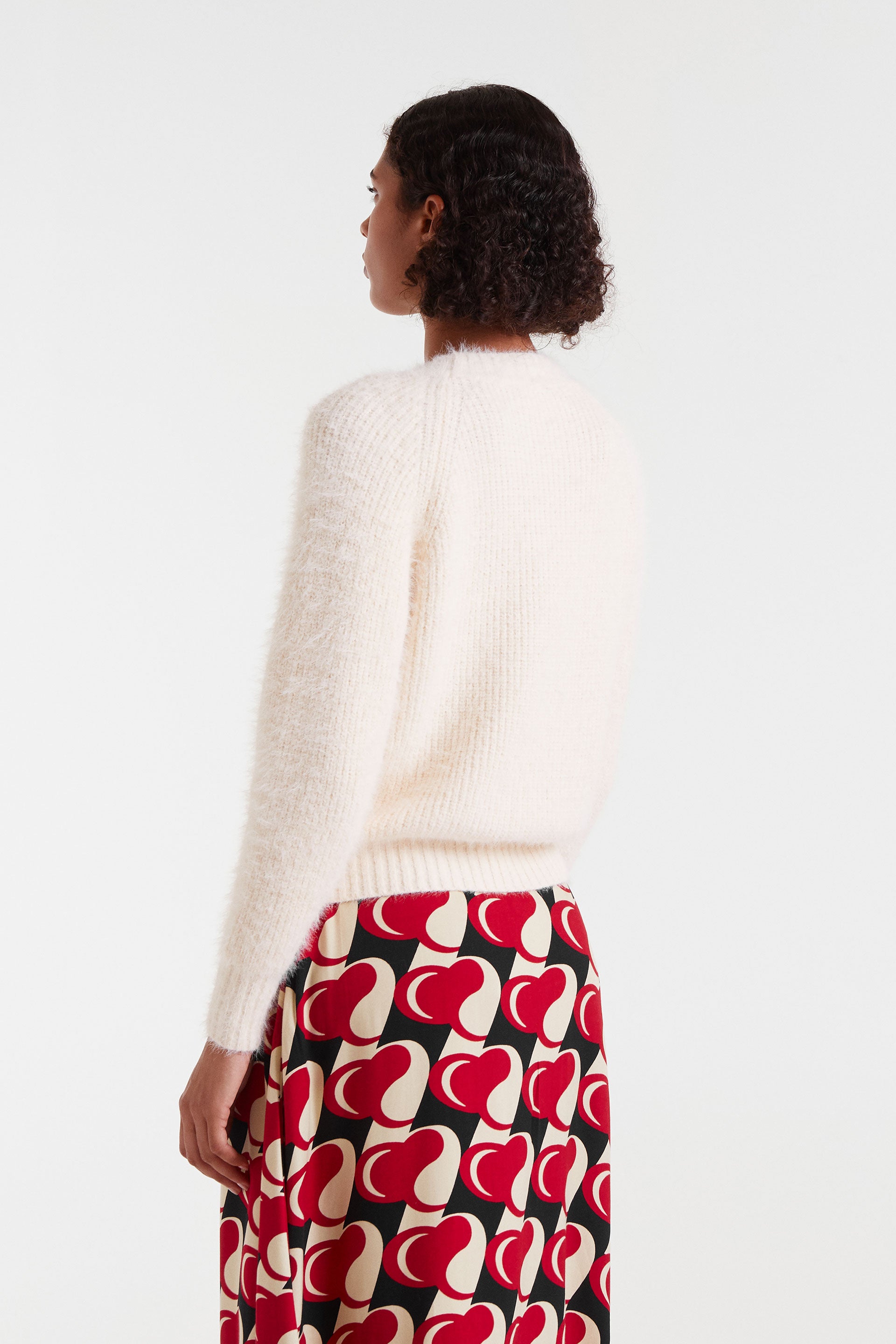 Textured Knitted Cream Jersey