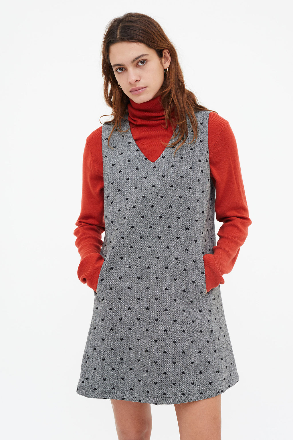 Tweed Drees with Hart Print
