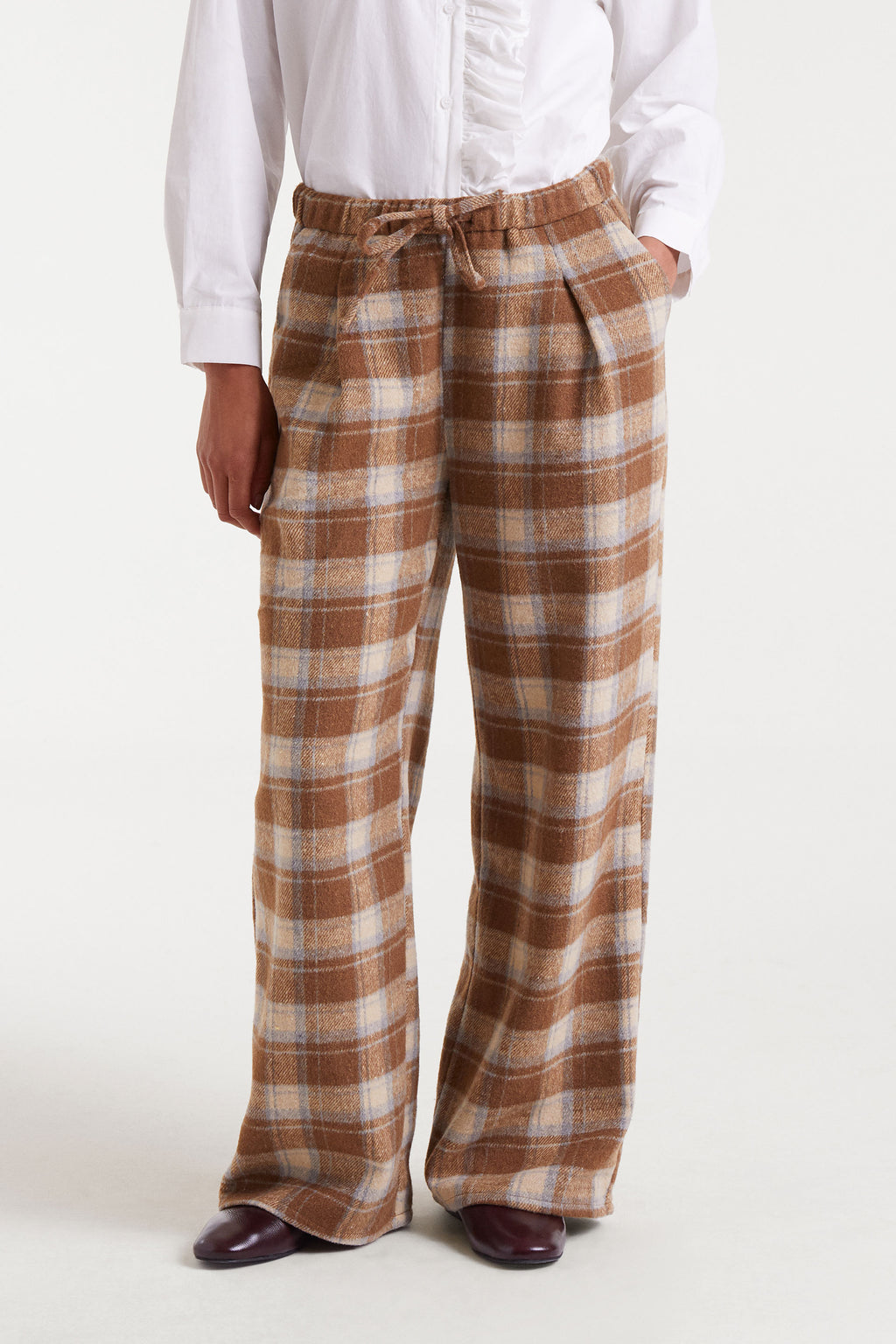 Checked Baige and Brown Trousers