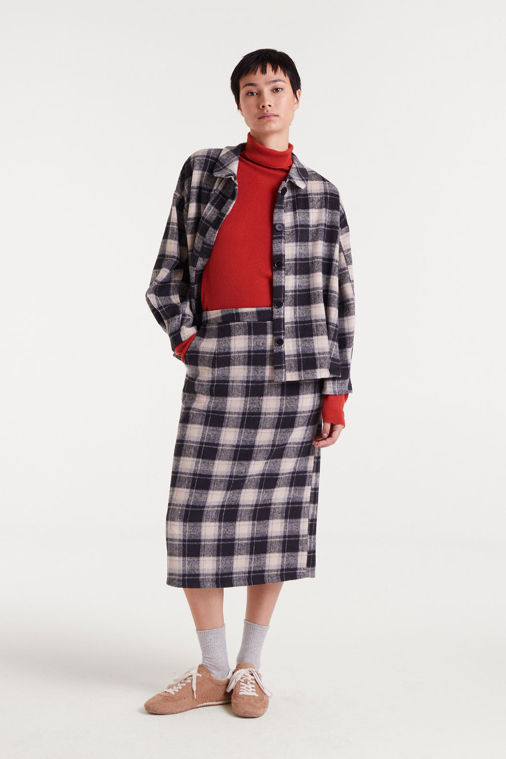 Black Checked Skirt