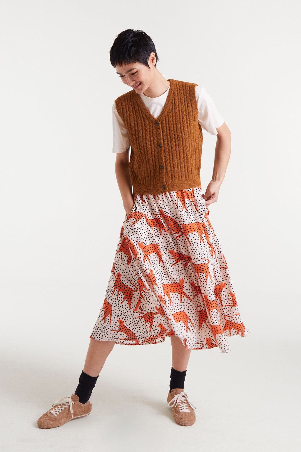 Midi Cheeta Skirt