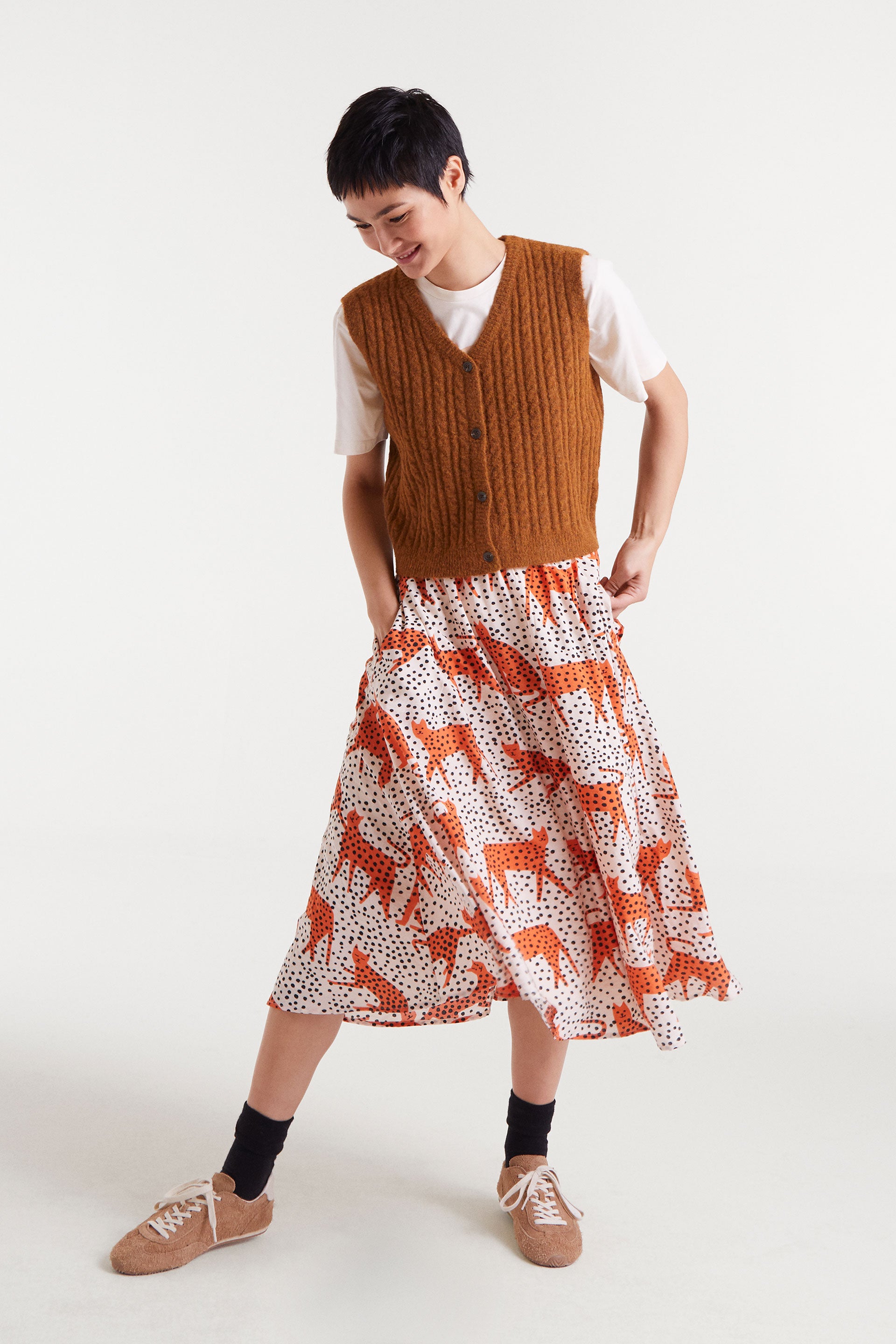 Midi Cheeta Skirt