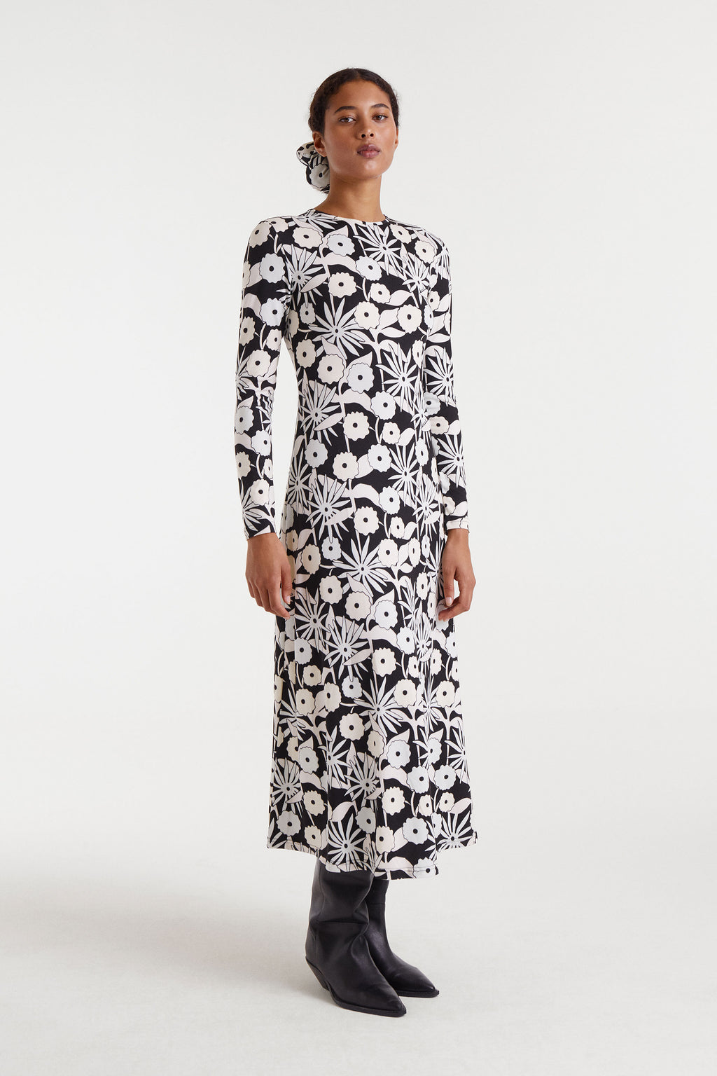 Long Flower Print Dress