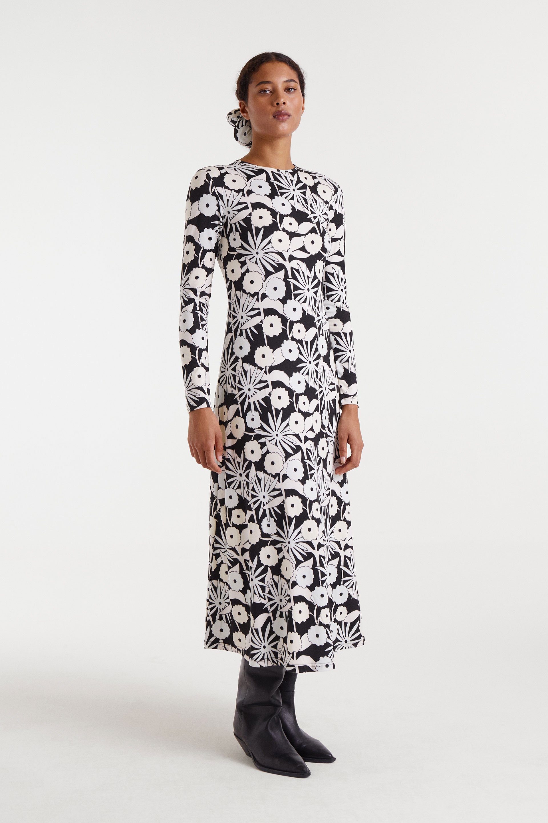 Long Flower Print Dress