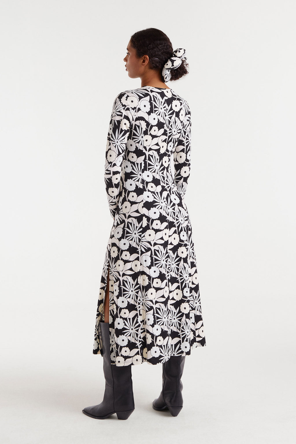 Long Flower Print Dress