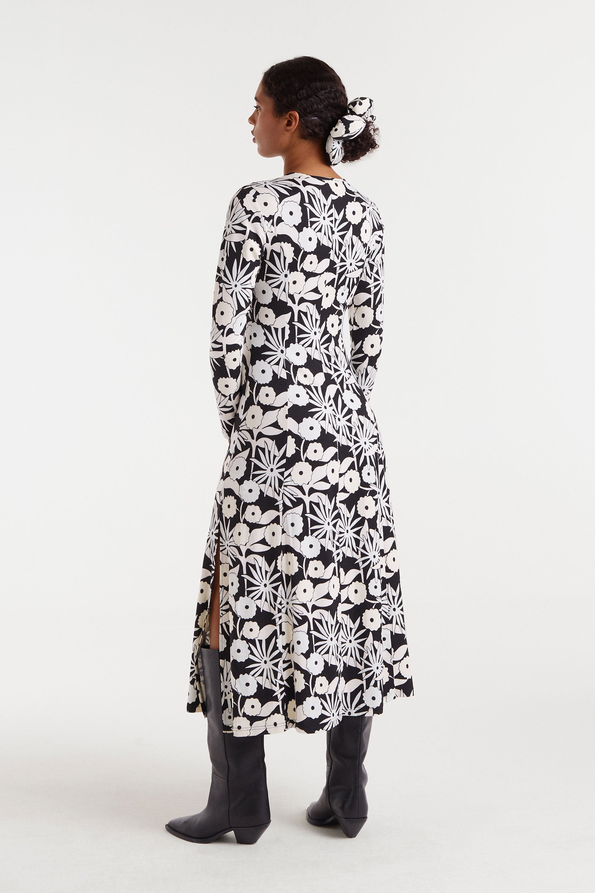 Long Flower Print Dress