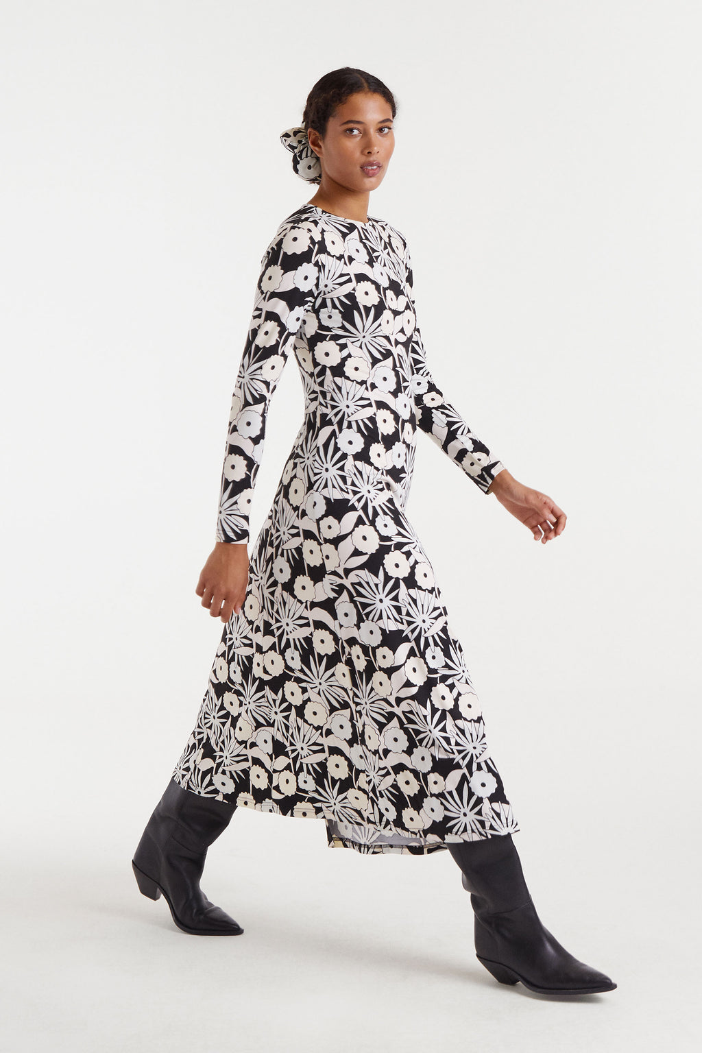Long Flower Print Dress