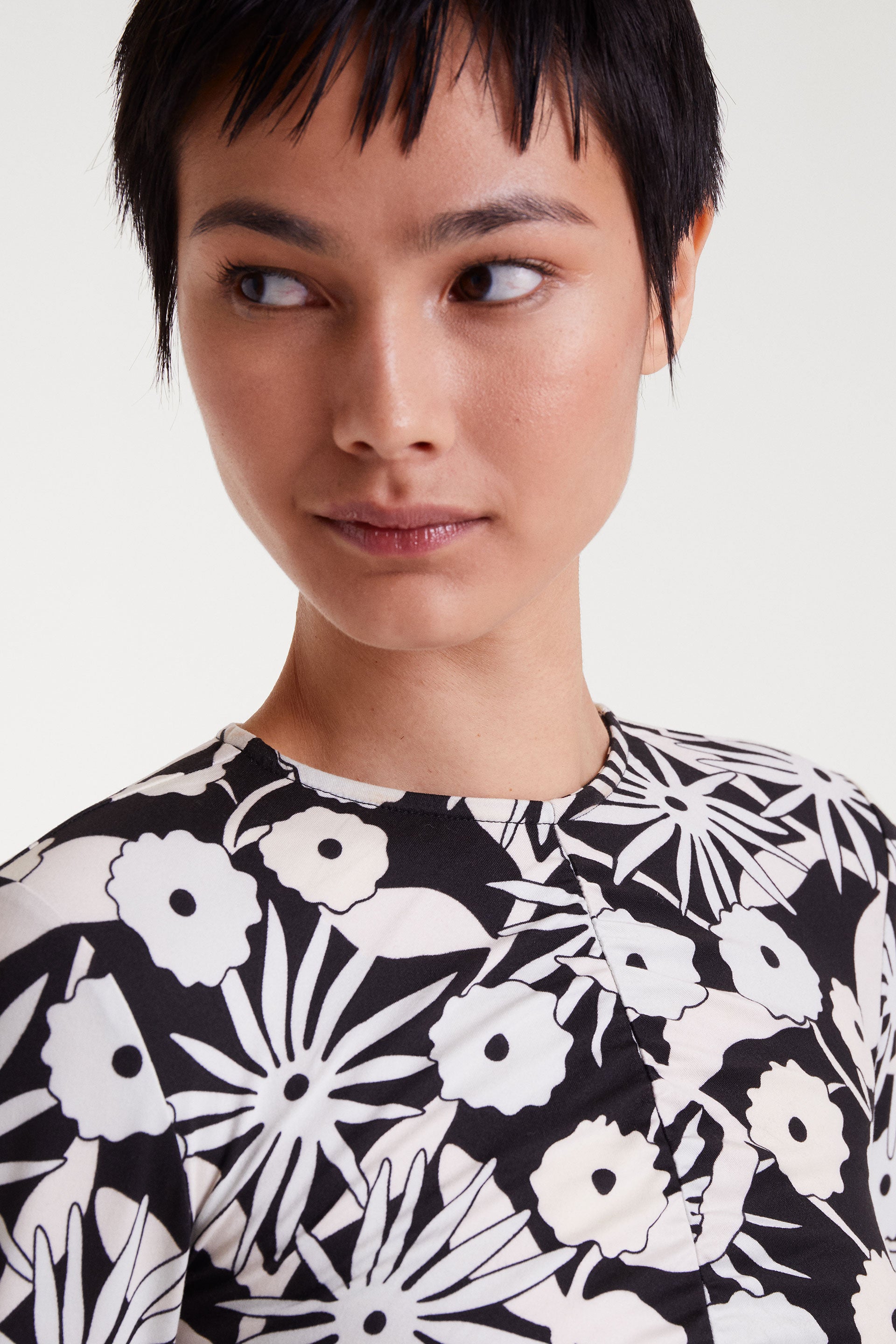 Long Sleeve Flower Print Top