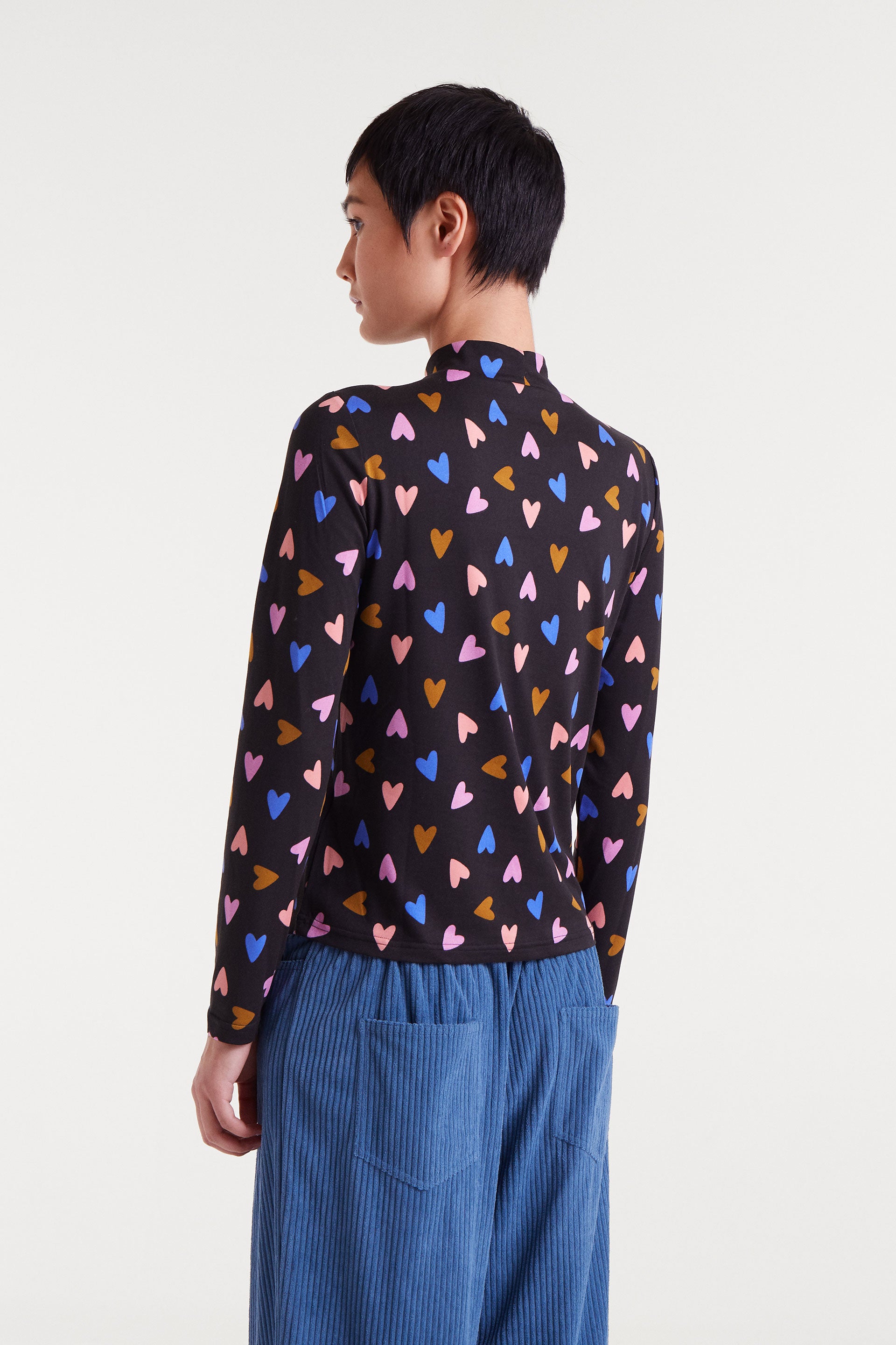 Long Sleeve Heart Motif Top