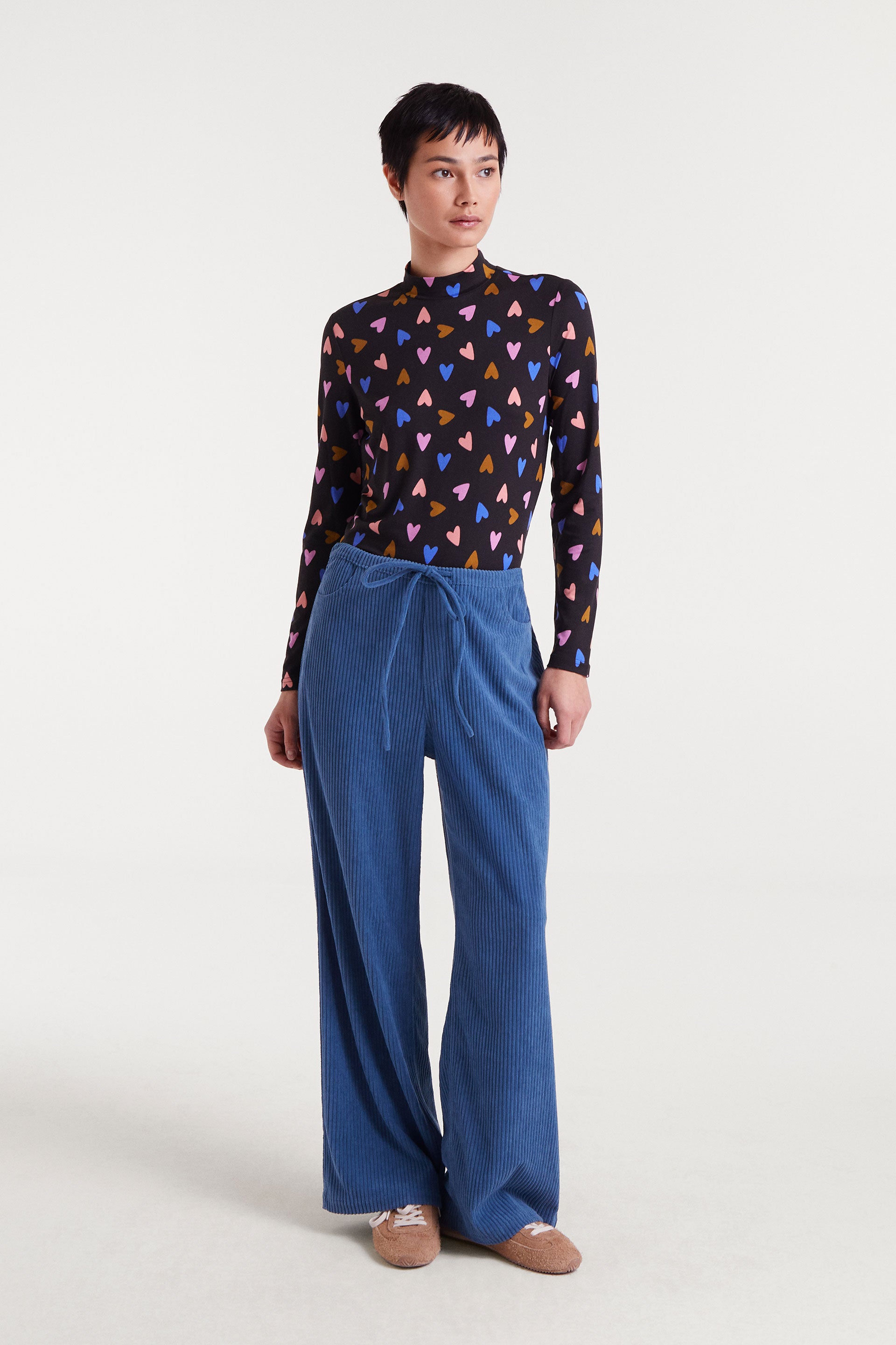 Long Sleeve Heart Motif Top