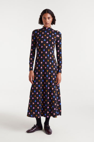 Midi Heart Motif Dress