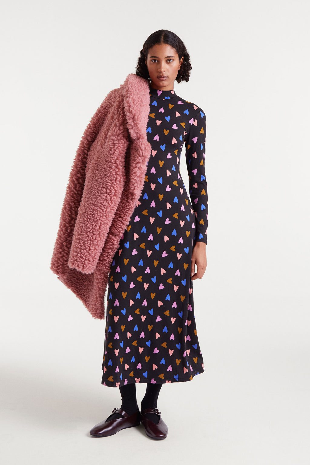 Midi Heart Motif Dress