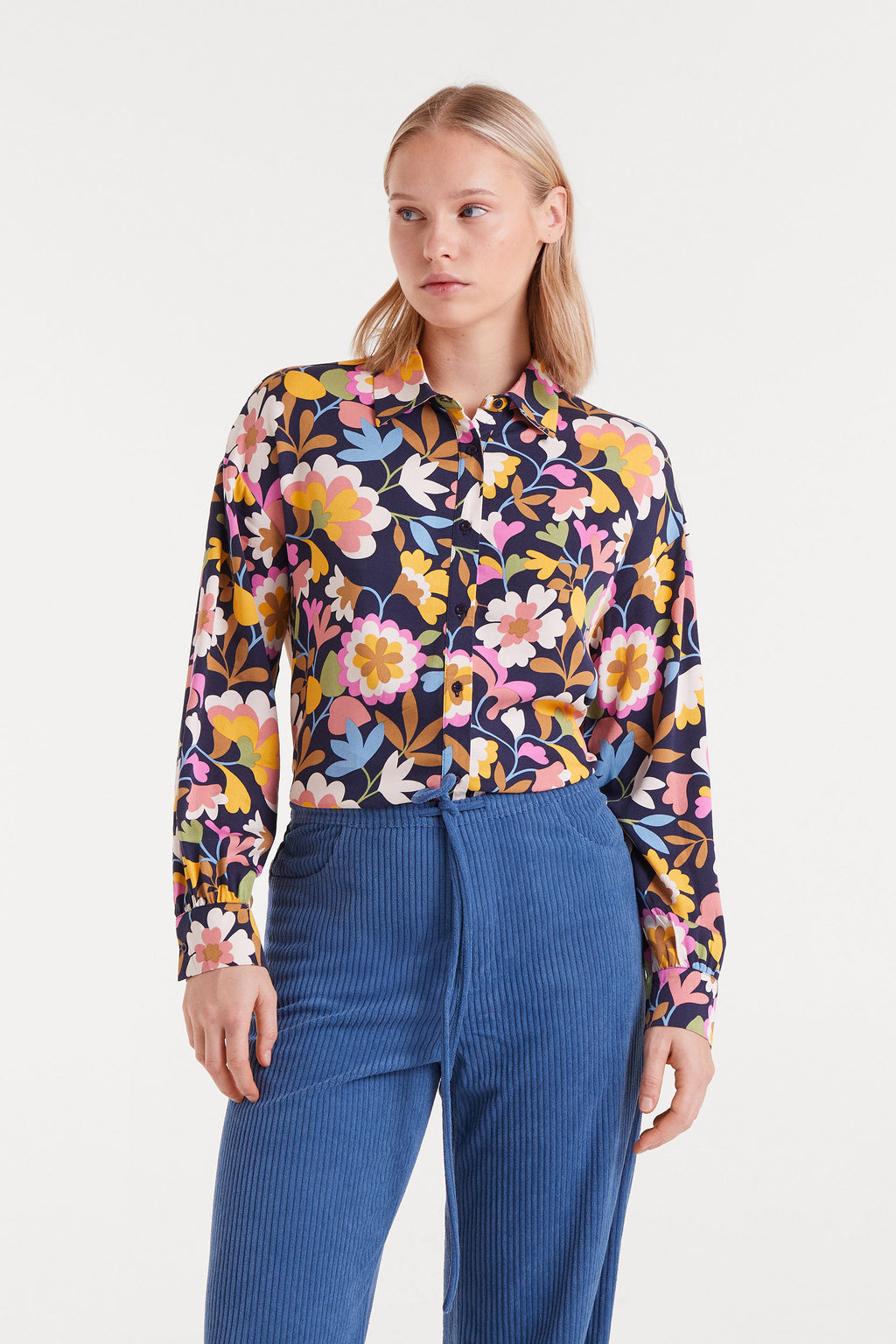 Floral Print Shirt Blouse
